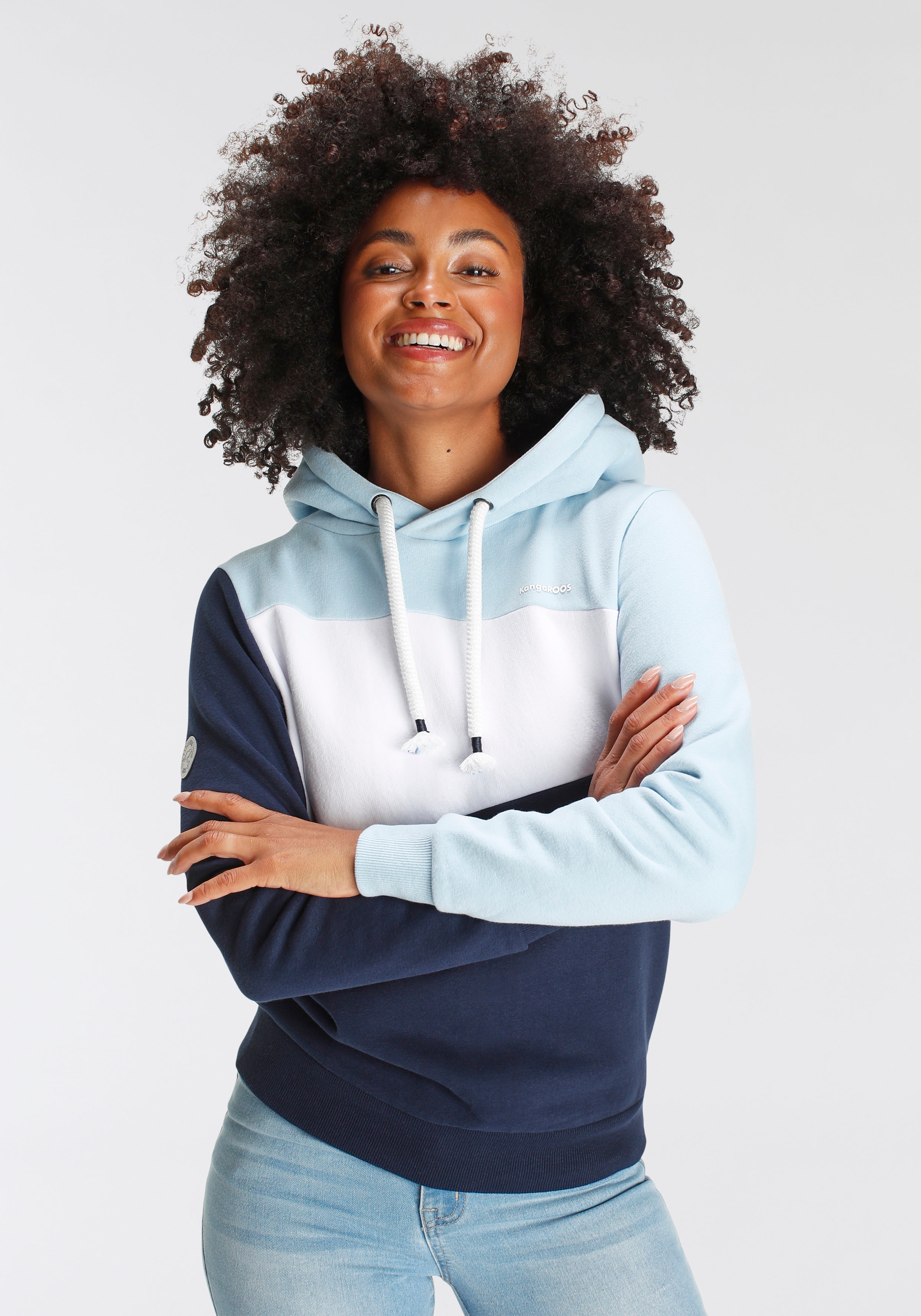 KangaROOS Hoodie, Langarm, lockere Passform, Colorblocking-Optik günstig online kaufen