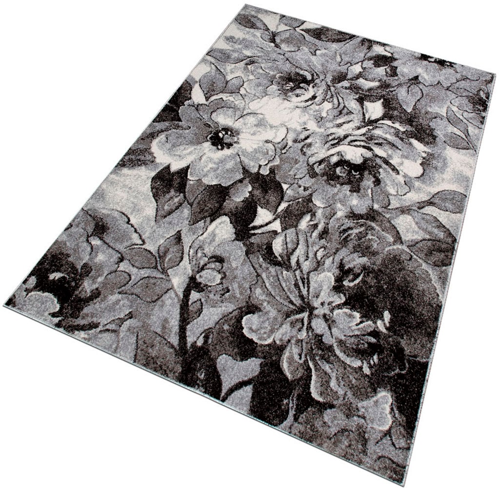 my home Teppich »Almrose«, rechteckig, 9 mm Höhe, mit besonders weichem Flor, Blumen Muster, florales Design, Kurzflor