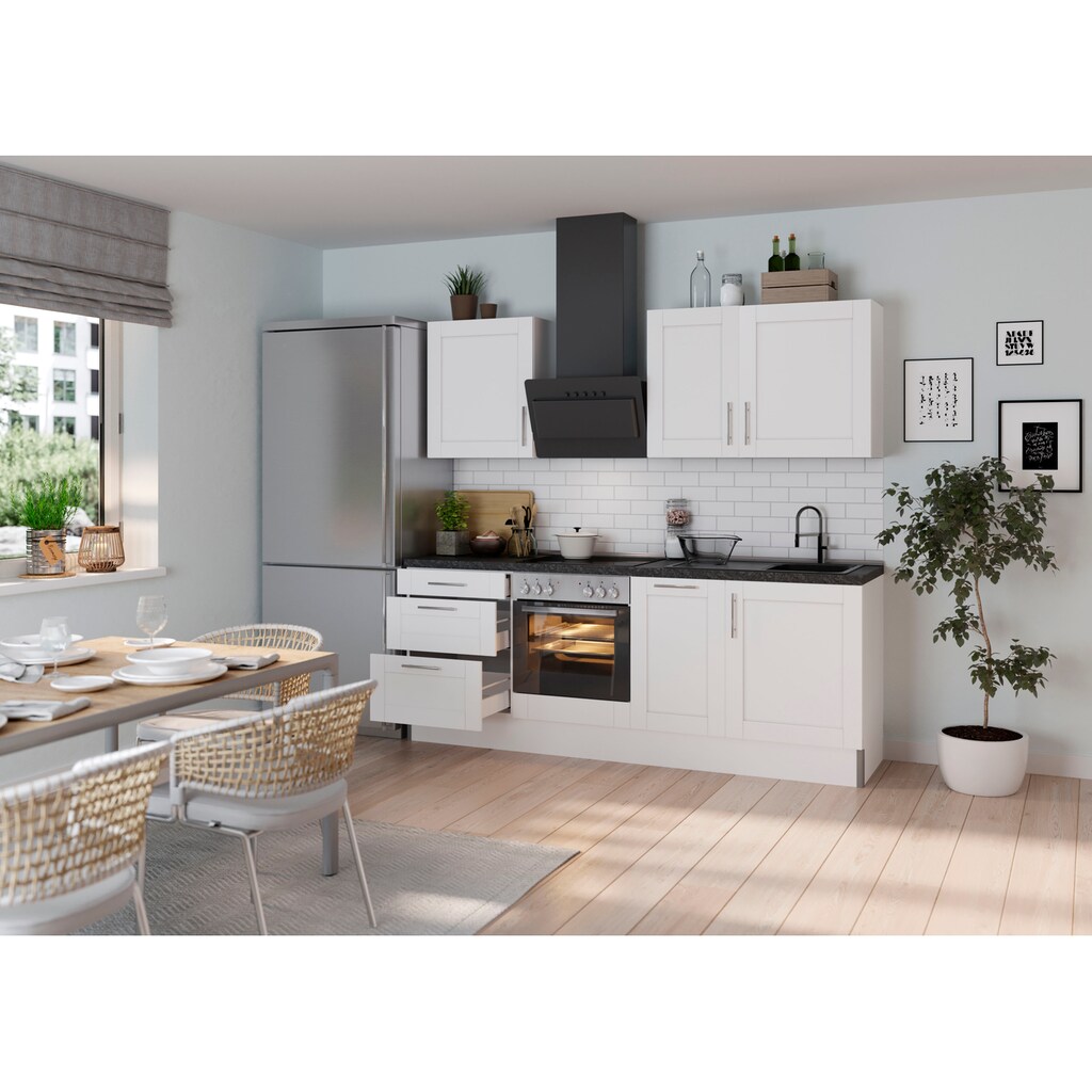 OPTIFIT Küche »Ahus«, Breite 225 cm,wahlweise mit E-Geräten,MDF Fronten,Soft Close Funktion