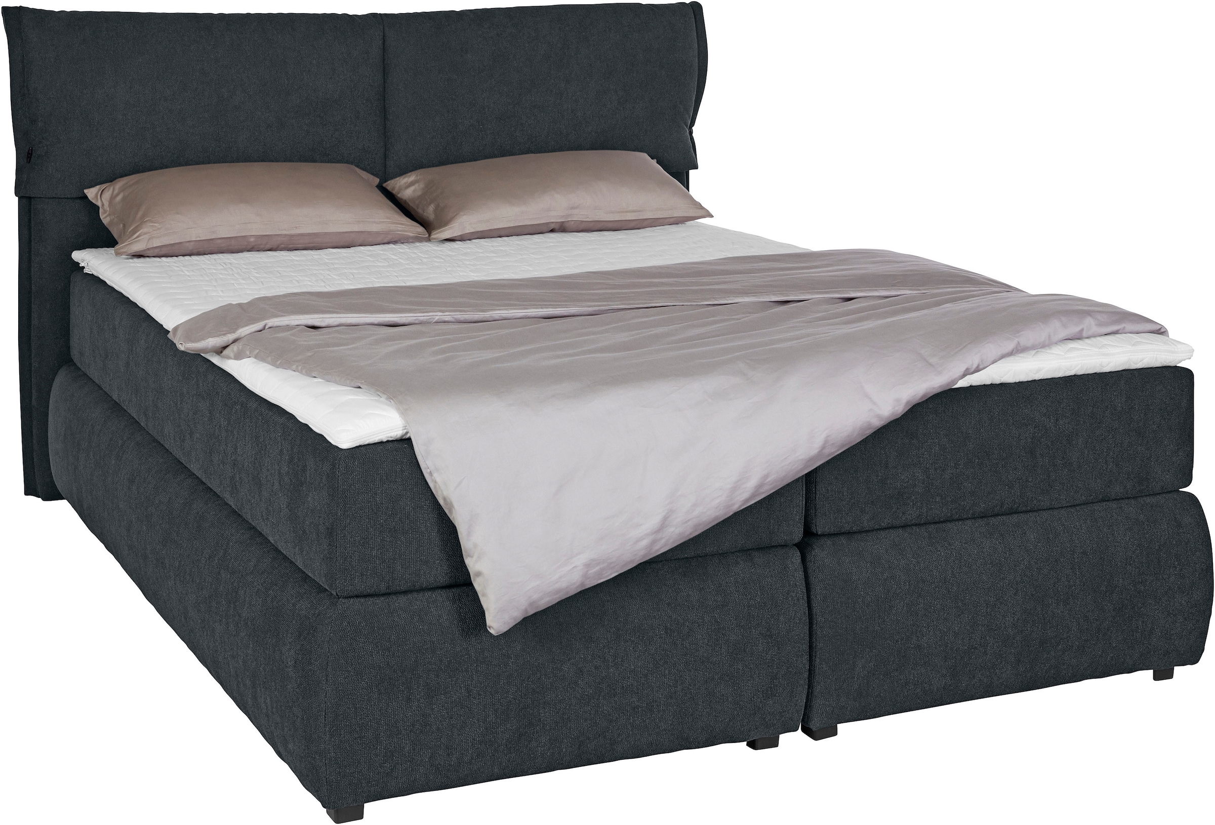 andas Boxspringbett »Jenson«, in 4 Farben, 4 Breiten, 3 Matratzenarten in 2 Härtegraden, Topper