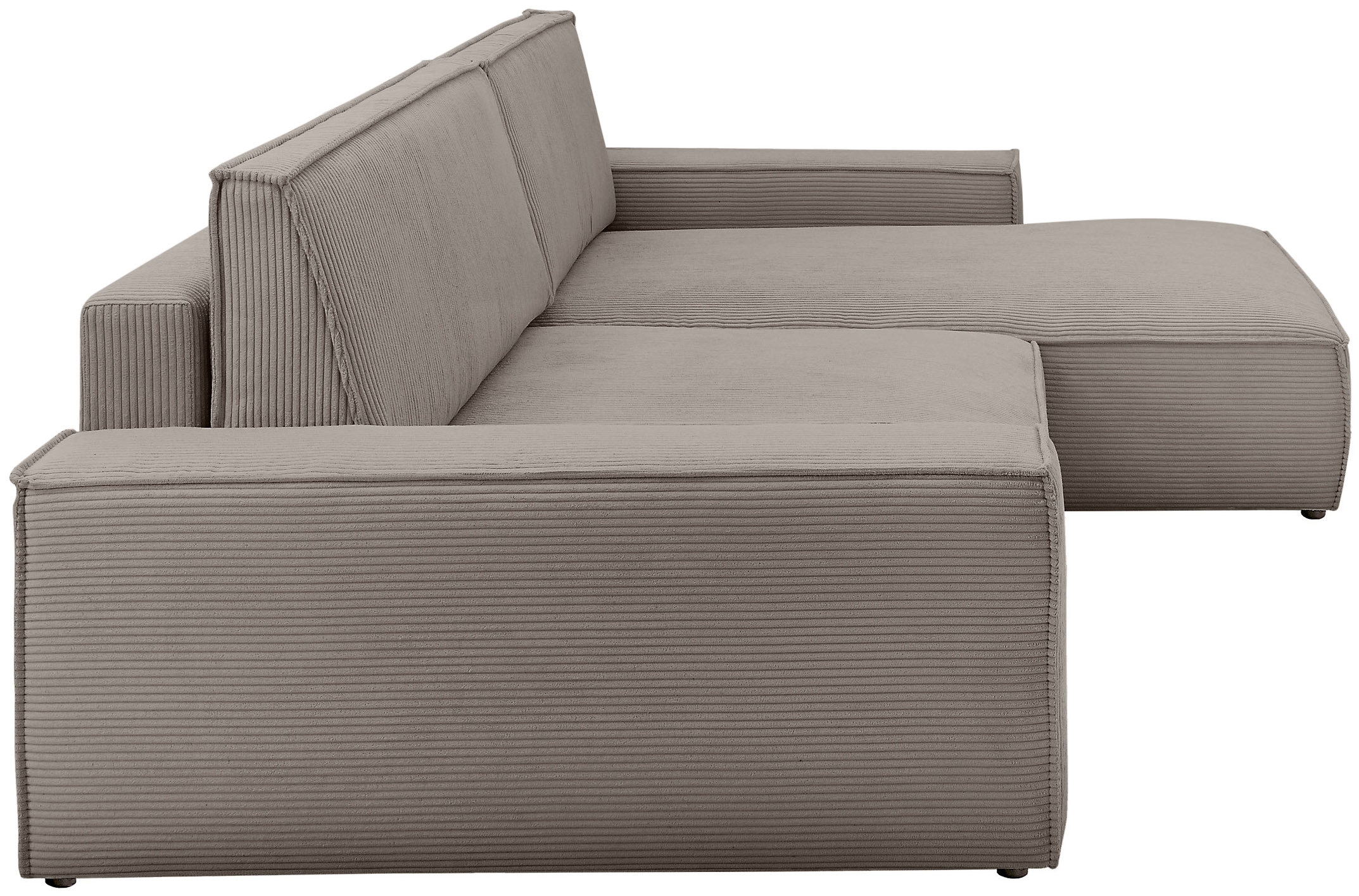 OTTO home Ecksofa »NEU: SHERWOOD XXL 284, Big-Sofa L-Form, tiefe Sitzfläche 95 cm, Cord« Recamiere rechts/links, als Schlafsofa stellbar, Cord u. Leinenoptik