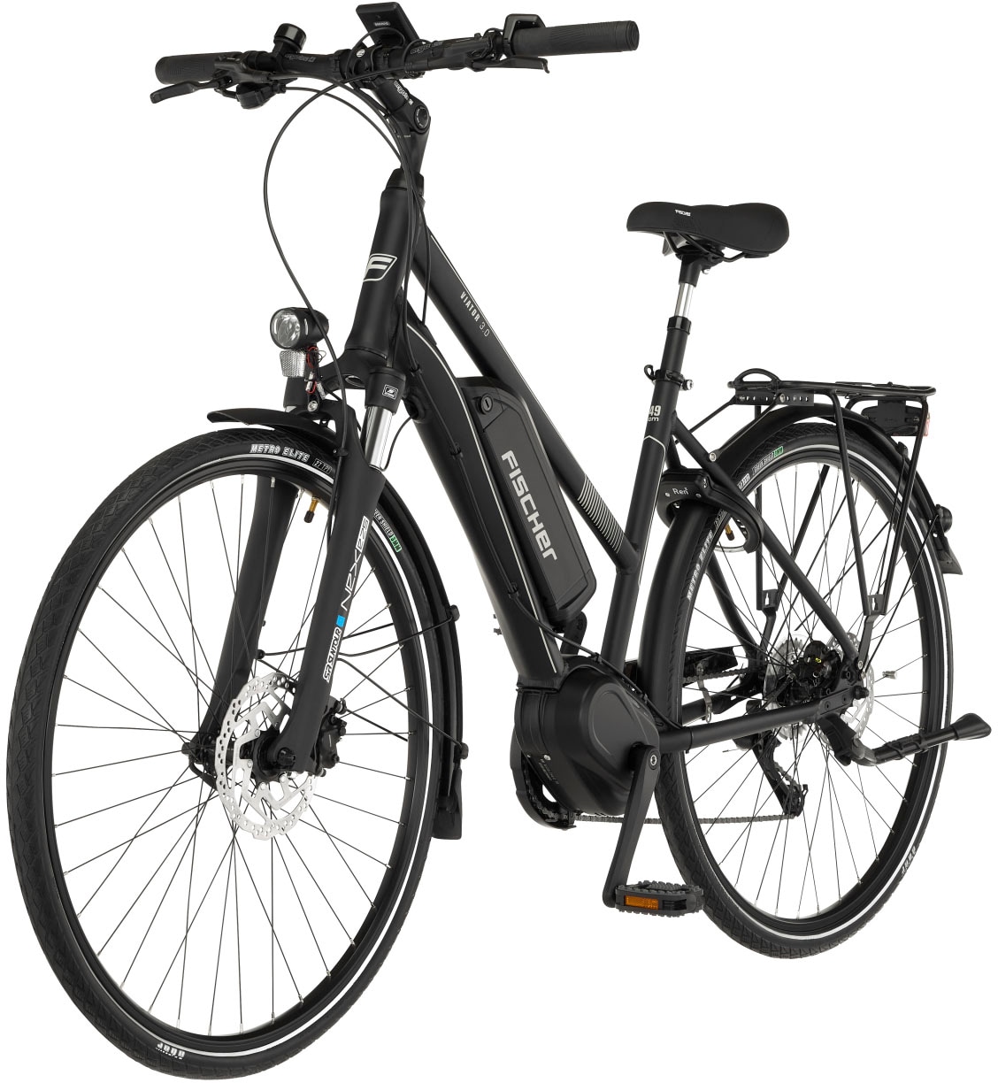 FISCHER Fahrrad E-Bike »VIATOR 3.0 Damen 49«, 8 Gang, Shimano, Acera, Mittelmotor 250 W, (mit Faltschloss), Pedelec