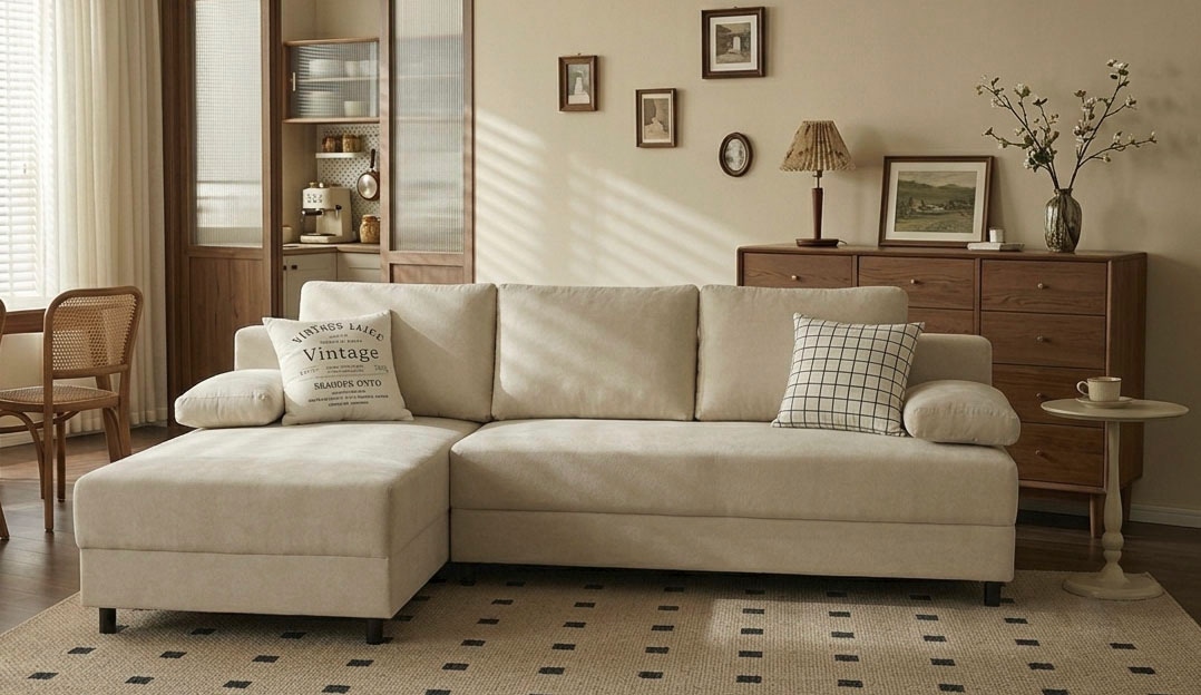 OTTO home Schlafsofa »ONNIKO Ecksofa L-Form, Breite: 240 cm, Feinstruktur-Bezug« mit Bettfunktion & Bettkasten (Liegefläche 120 cm / 240 cm)
