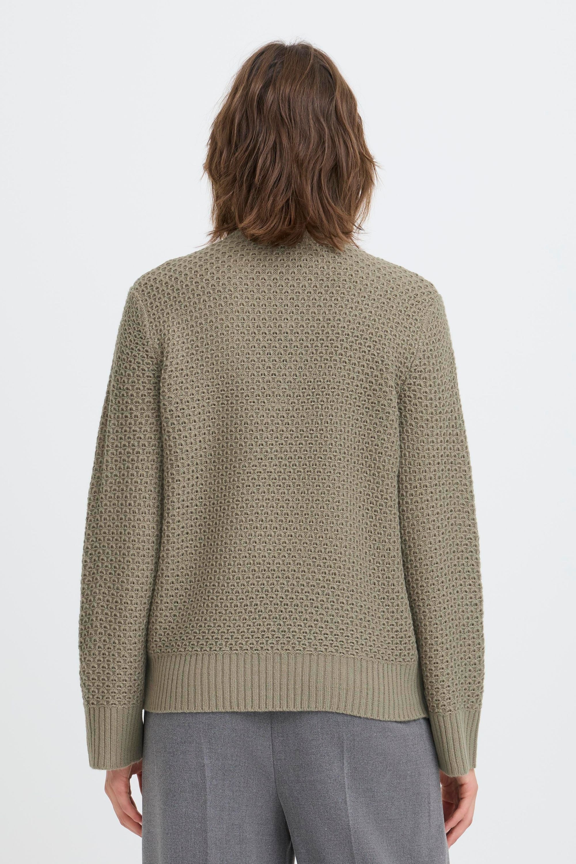 Strickfleece-Pullover OXMO "Strickpullover OXBMMNELLY JUMPER", Damen, Gr. XXL, gelb (vetiver), Obermaterial: 50% Polyacryl PAN. 50% Polyacryl PAN recyc.., Pullover 3