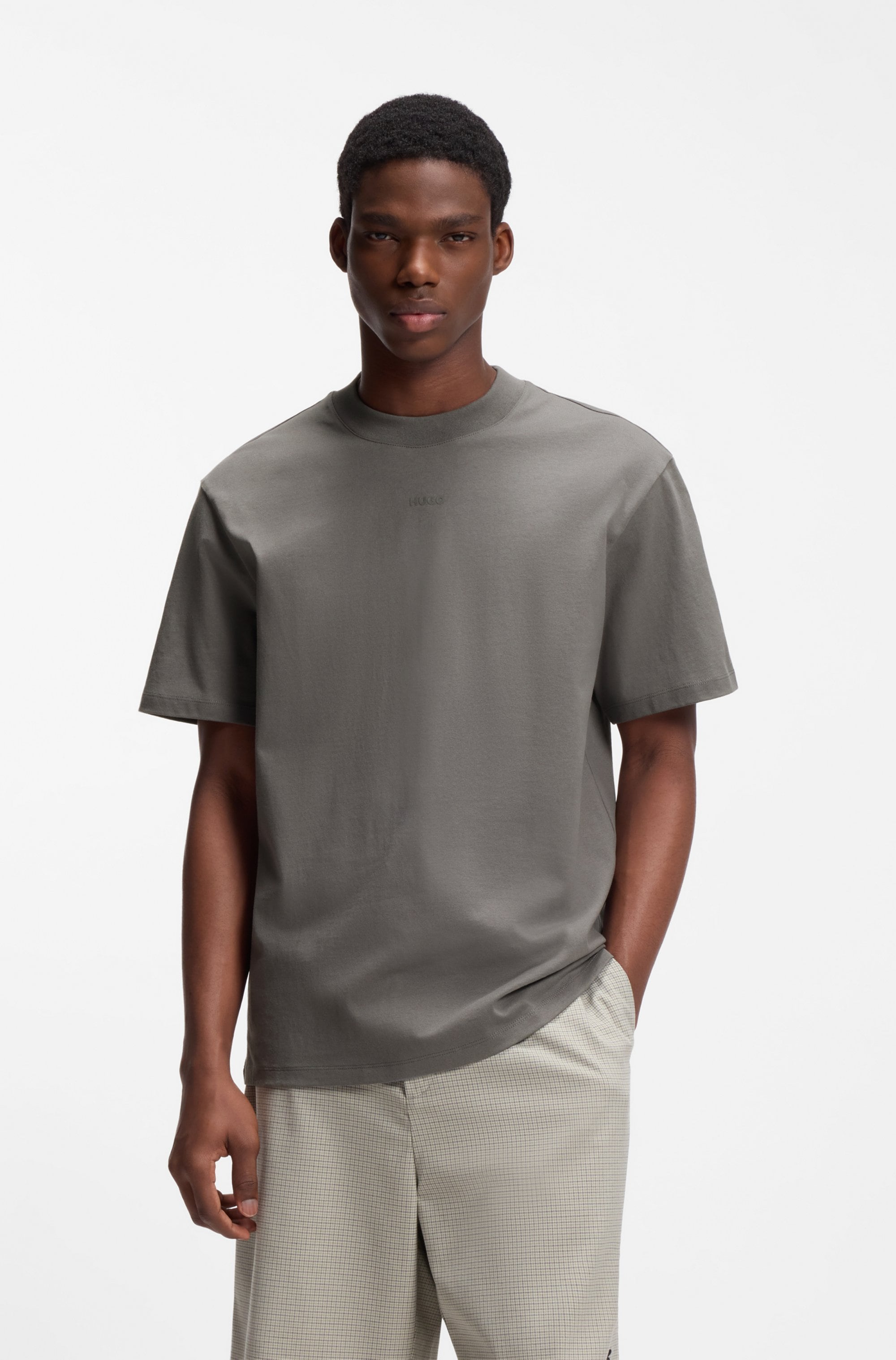 HUGO T-Shirt Rundhalsausschnitt, Relaxed Fit, Logo-Print günstig online kaufen