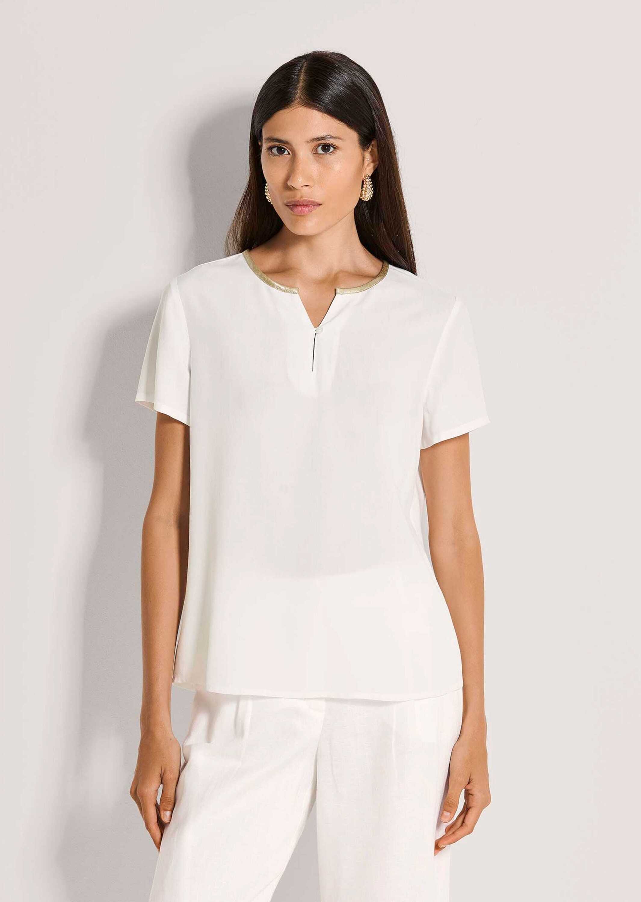 Thumbnail - MADELEINE Kurzarmbluse "Blusenshirt Schlupfbluse mit Kontrastpaspel" Paspel