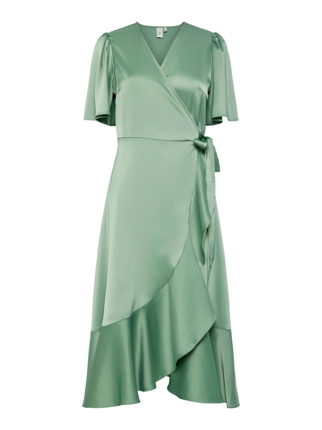 Y.A.S Wickelkleid »YASTHEA 2/4 MIDI WRAP DRESS S. NOOS«, mit Volant