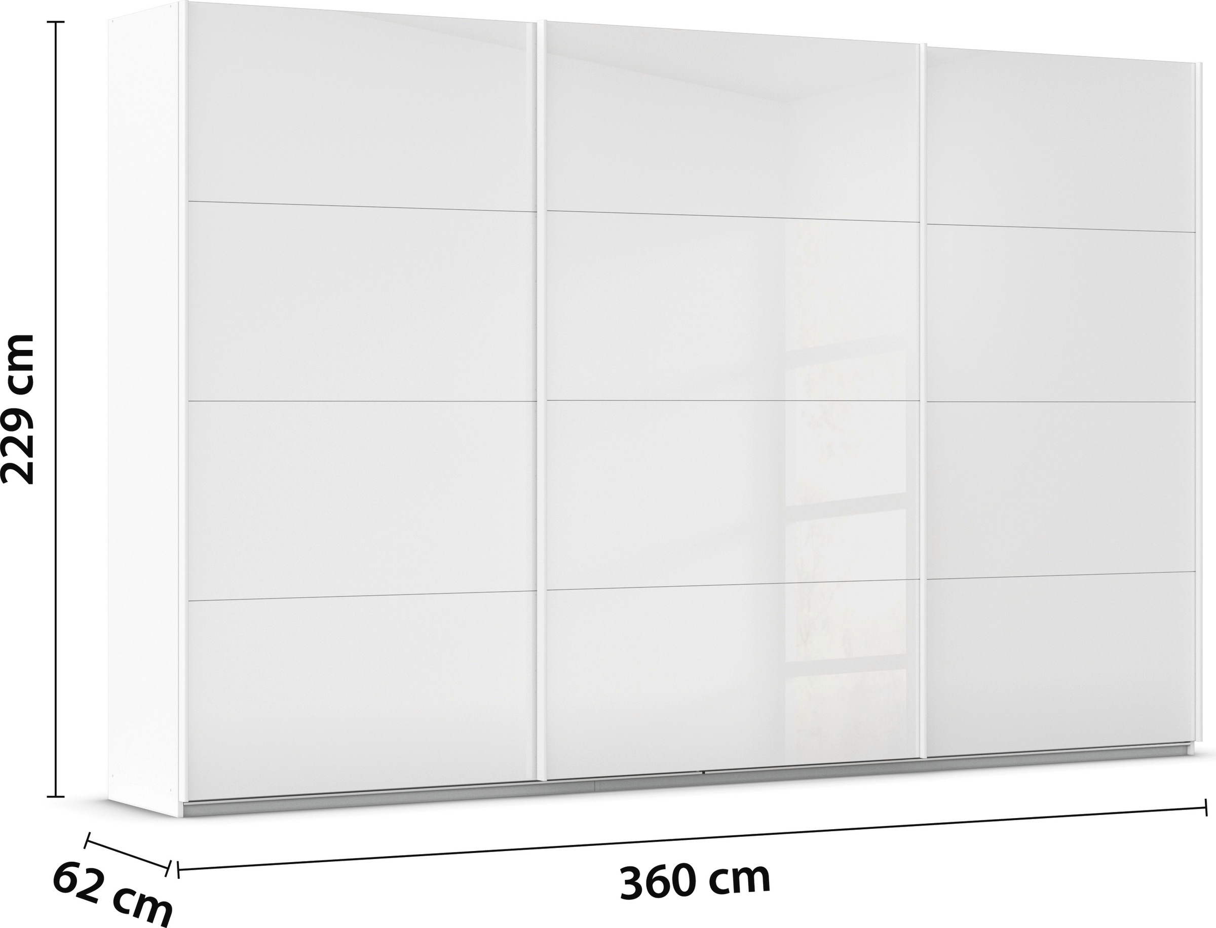 rauch Schwebetürenschrank »Kleiderschrank Schrank Garderobe AGORDO mit Glasfront«, durchdachte Innenausstattung, in 4 Breiten und 2 Höhen MADE IN GERMANY