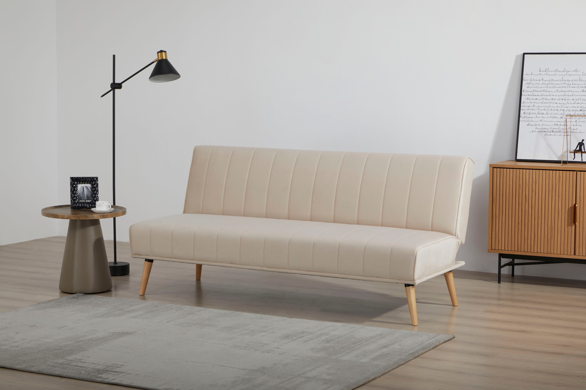 INOSIGN Schlafsofa »LUMINARA Gästesofa, Bettsofa, Couch mit Schlaffunktion, Loungesofa«, durch verstellbare Rückenlehne u. Bettfunktion, Webstoff-Bezug