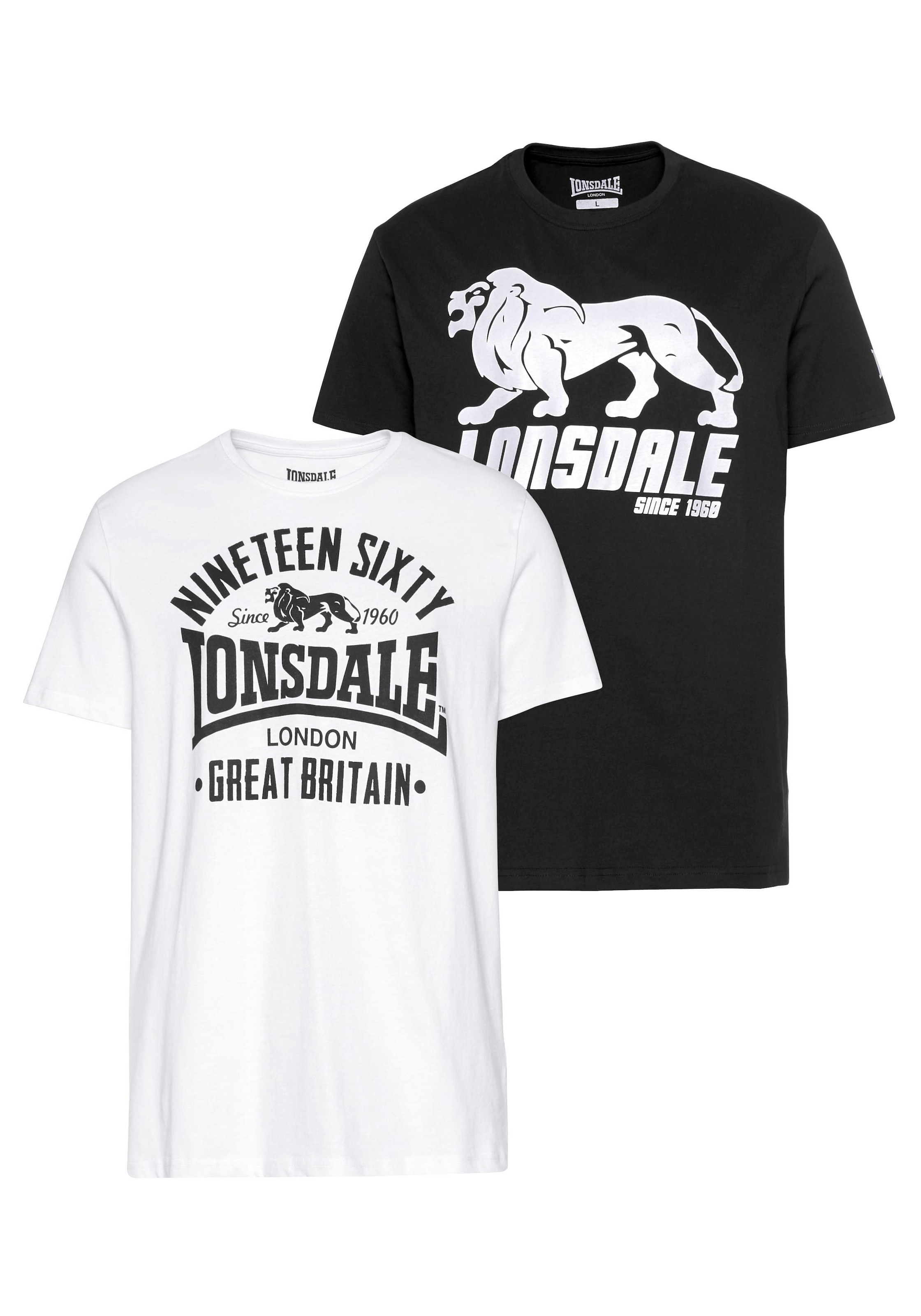 Lonsdale T-Shirt "BYLCHAN" Packung, 2er-Pack, Kurzarm, mit Rundhalsausschnitt, aus Baumwolle, schmal geschnitten