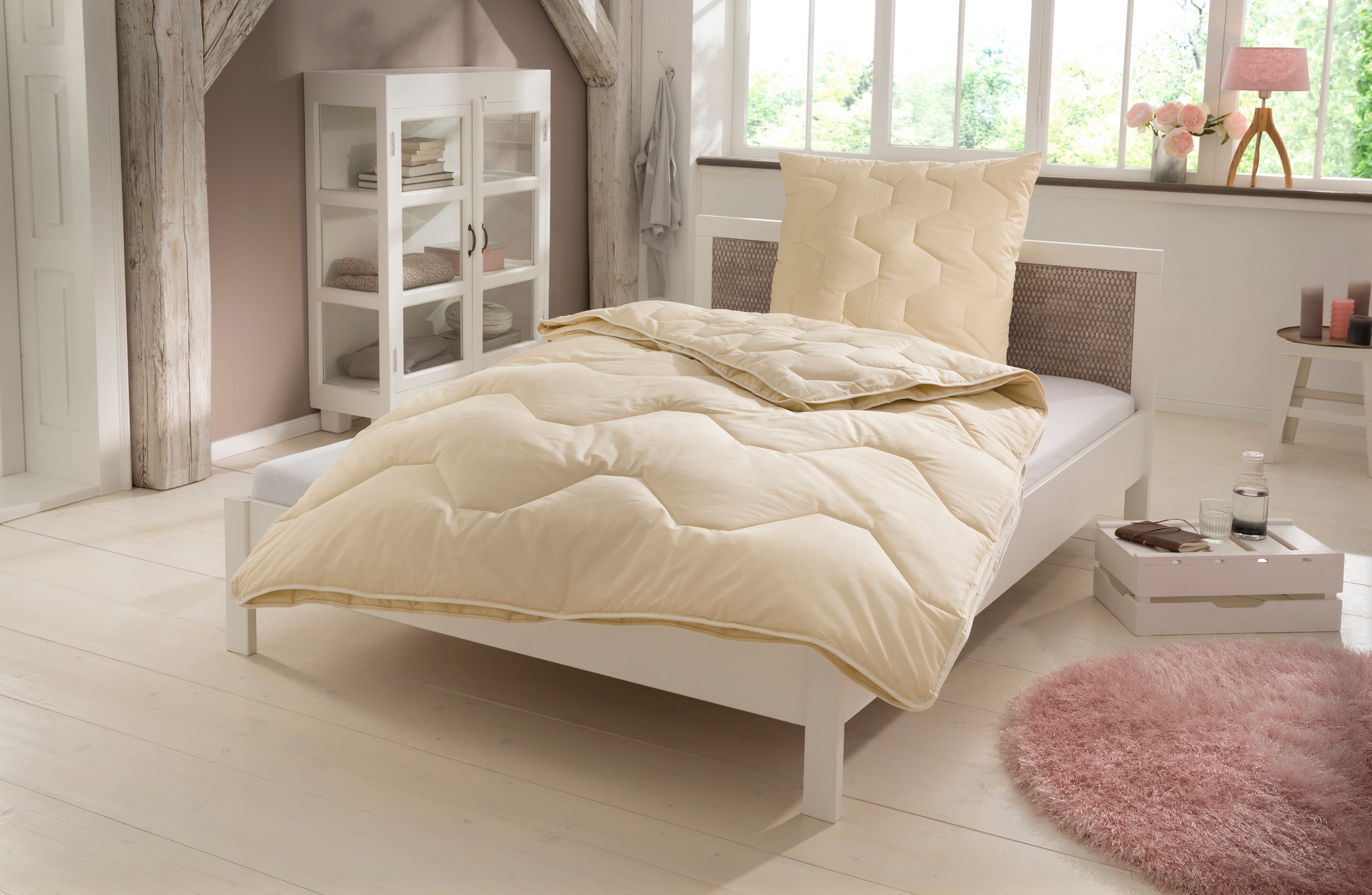 OTTO home Naturfaserbettdecke "Baumwolle 60 C, Bettdecke 135x200 cm, 155x220 cm, 200x200 cm" 4-Jahreszeiten Füllung 100% Baumwolle 1 Stk. tlg. Bettdecken, Sommer, Winter, 4 Jahreszeiten, Decke, Made in Germany