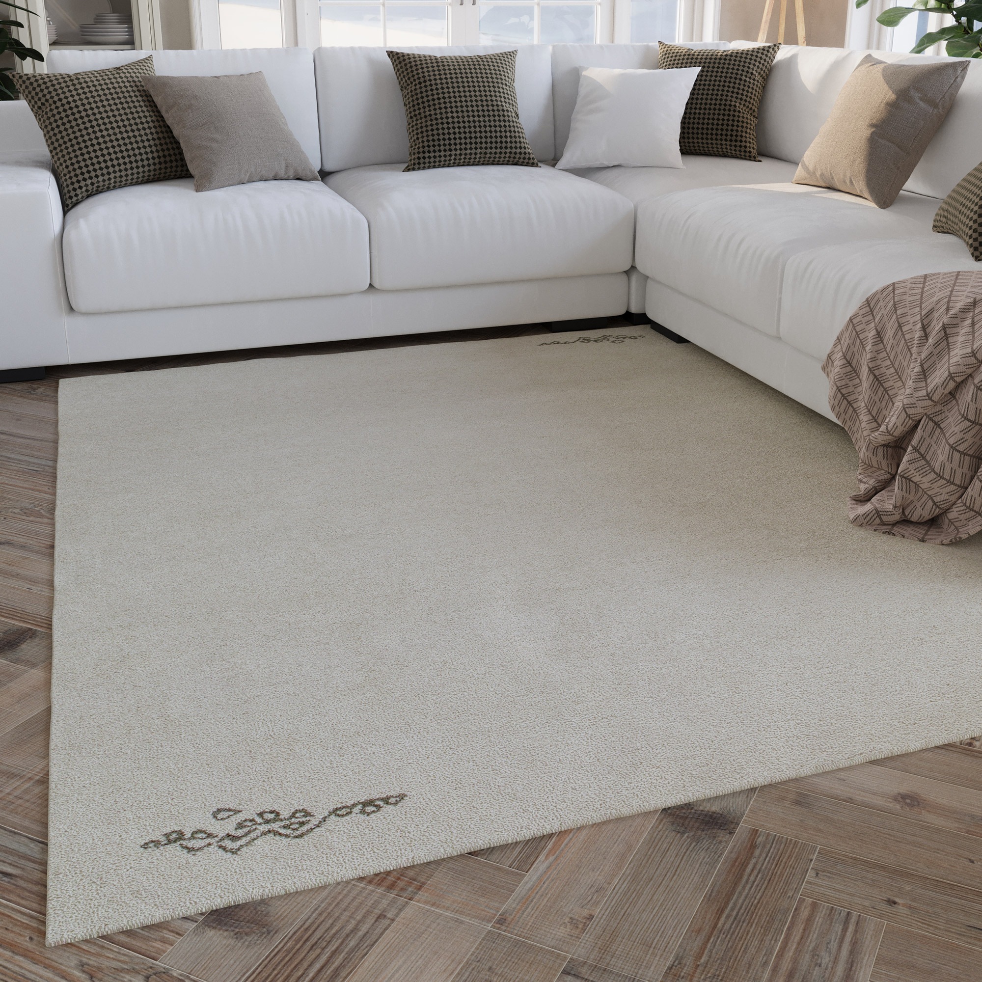 Wecon home Wollteppich »Hamptons FORTYFOUR«, rechteckig, 20 mm Höhe, Läufer, Schurwolle, Kurzflor, Wohnzimmer, Schlafzimmer, Ornamente