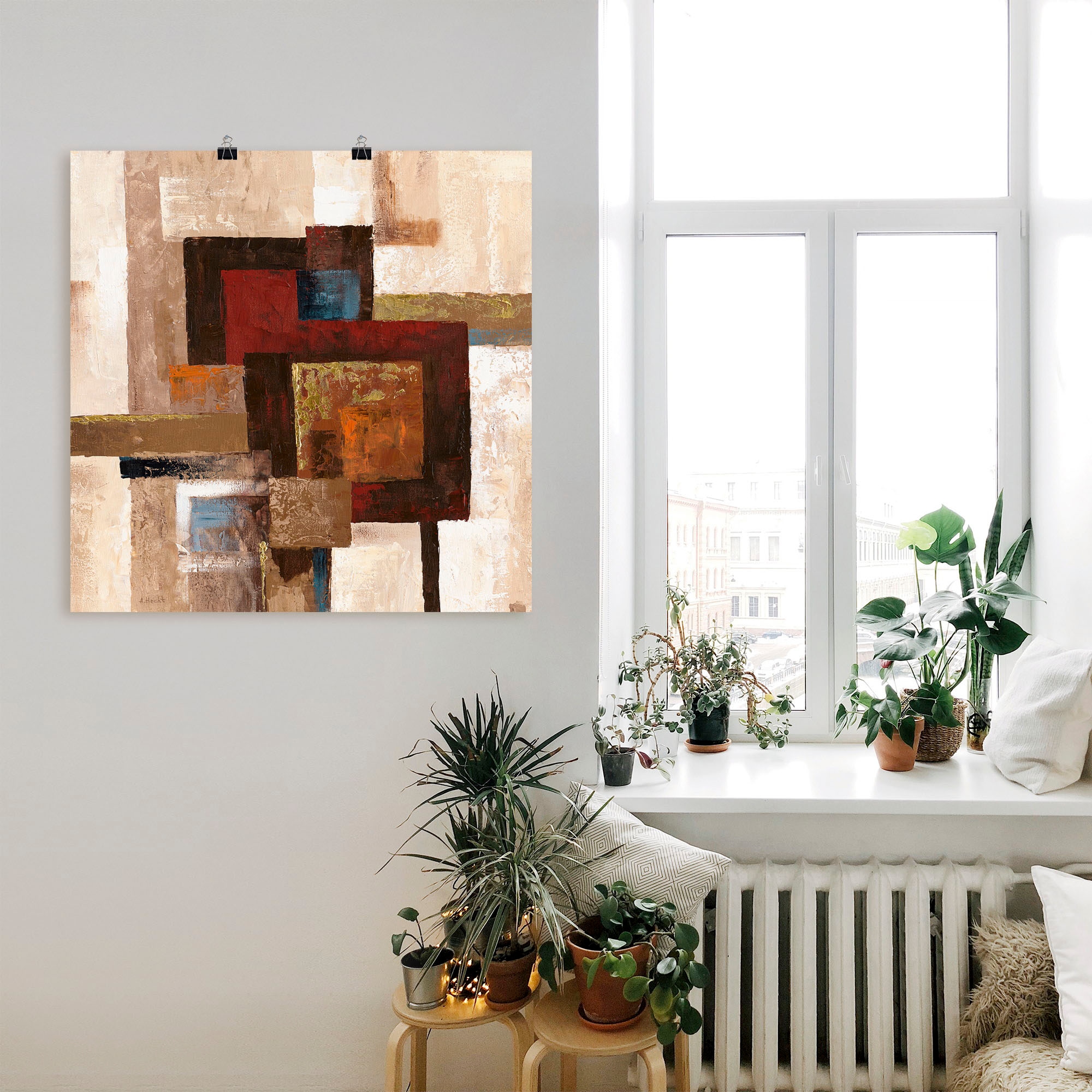 Artland Wandbild »Karos Abstrakt II«, Muster, (1 St.), als Leinwandbild, Poster in verschied. Größen