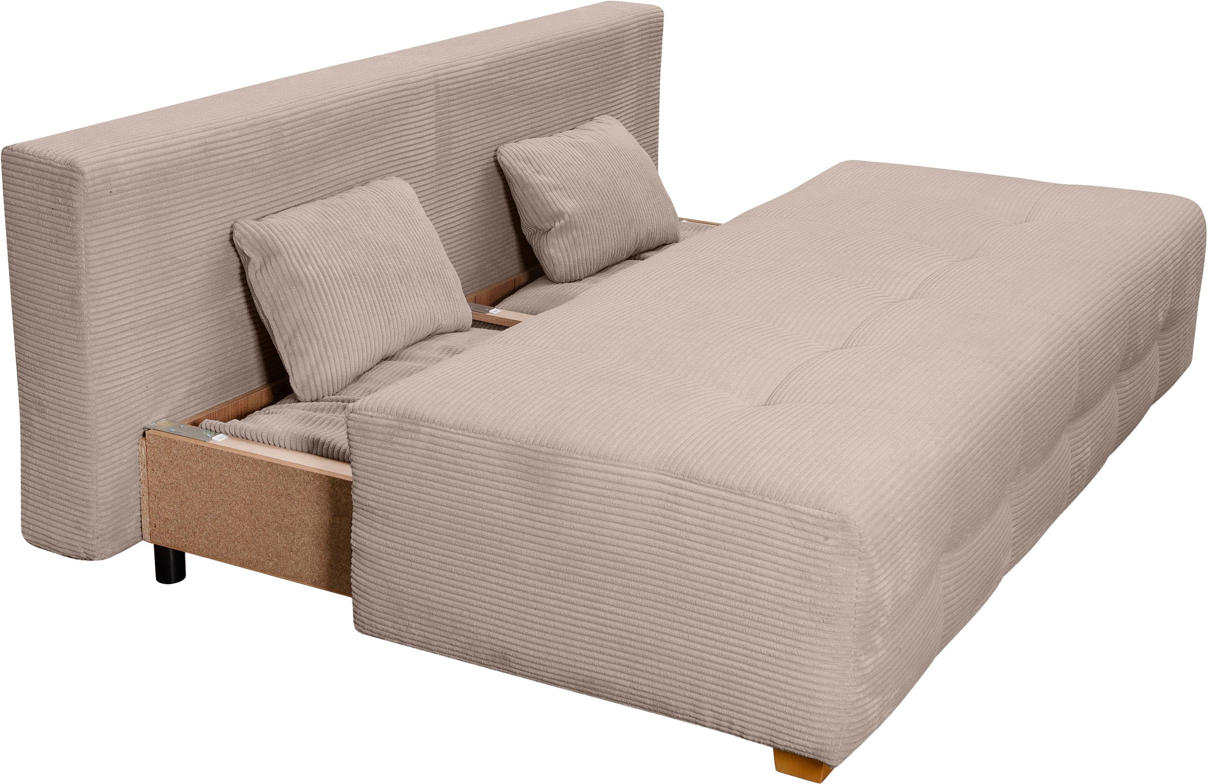 COLLECTION AB Schlafsofa »Bella«, Schlafsofa,Bettkasten,Bonellfederkern,Rückenkissen,Armlehnenkissen