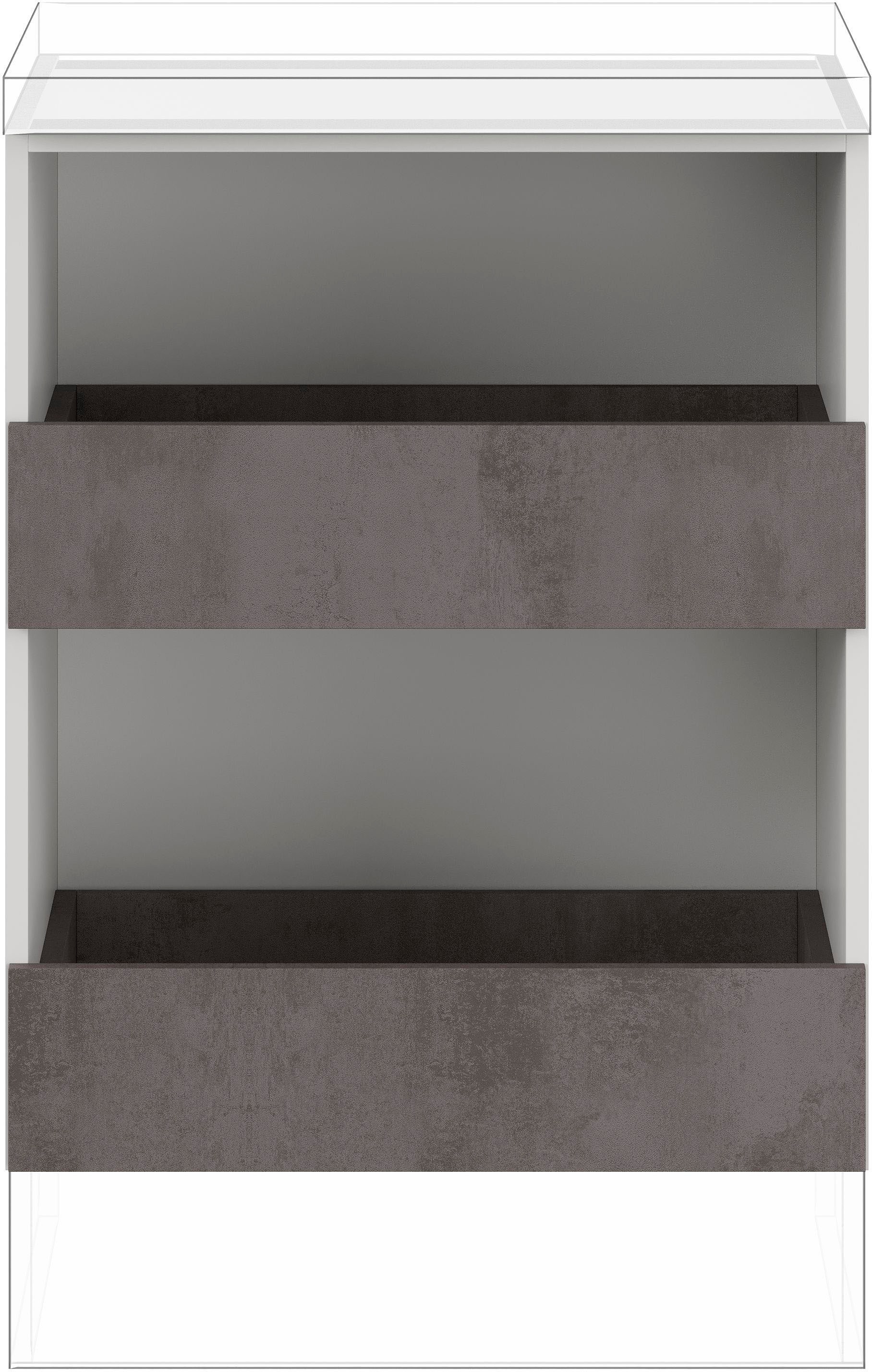 IMPULS KÜCHEN Unterschrank »"Prag und Valencia", Breite/Höhe: 60/72,3 cm«, vormontiert, mit Soft-Close, Breite 60 cm, mit zwei Auszügen