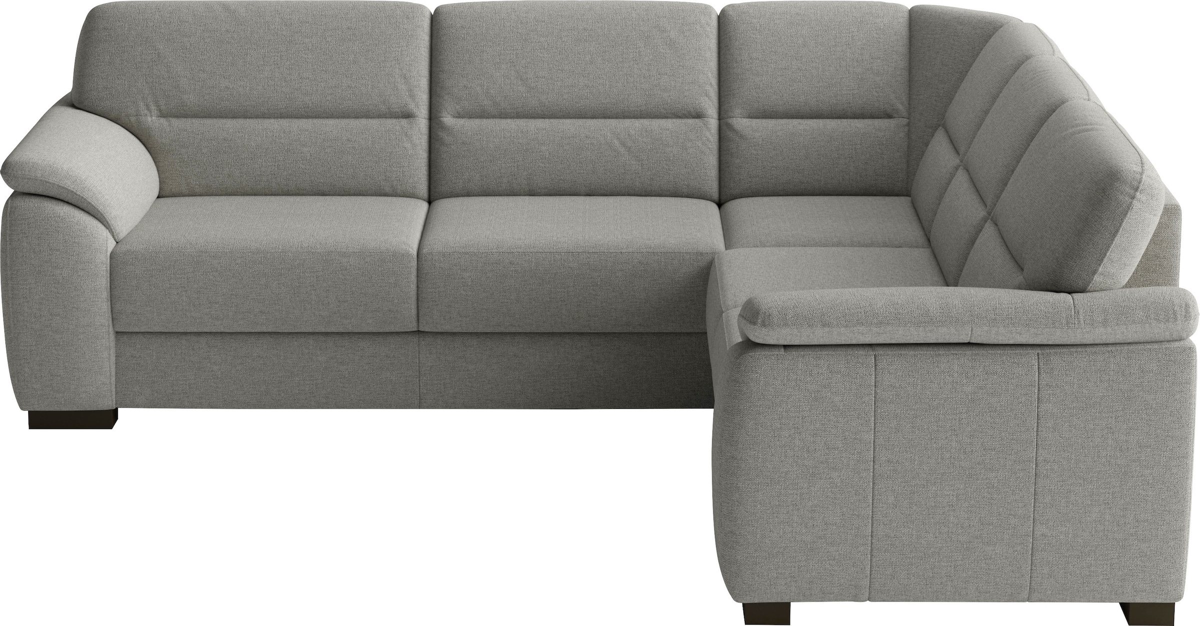 sit&more Ecksofa "Montego L-Form, B: 256 cm, große Stoffauswahl, Komfortsitzhöhe 46 cm" mit Schlaffunktion und Schubkasten mit Stauraum