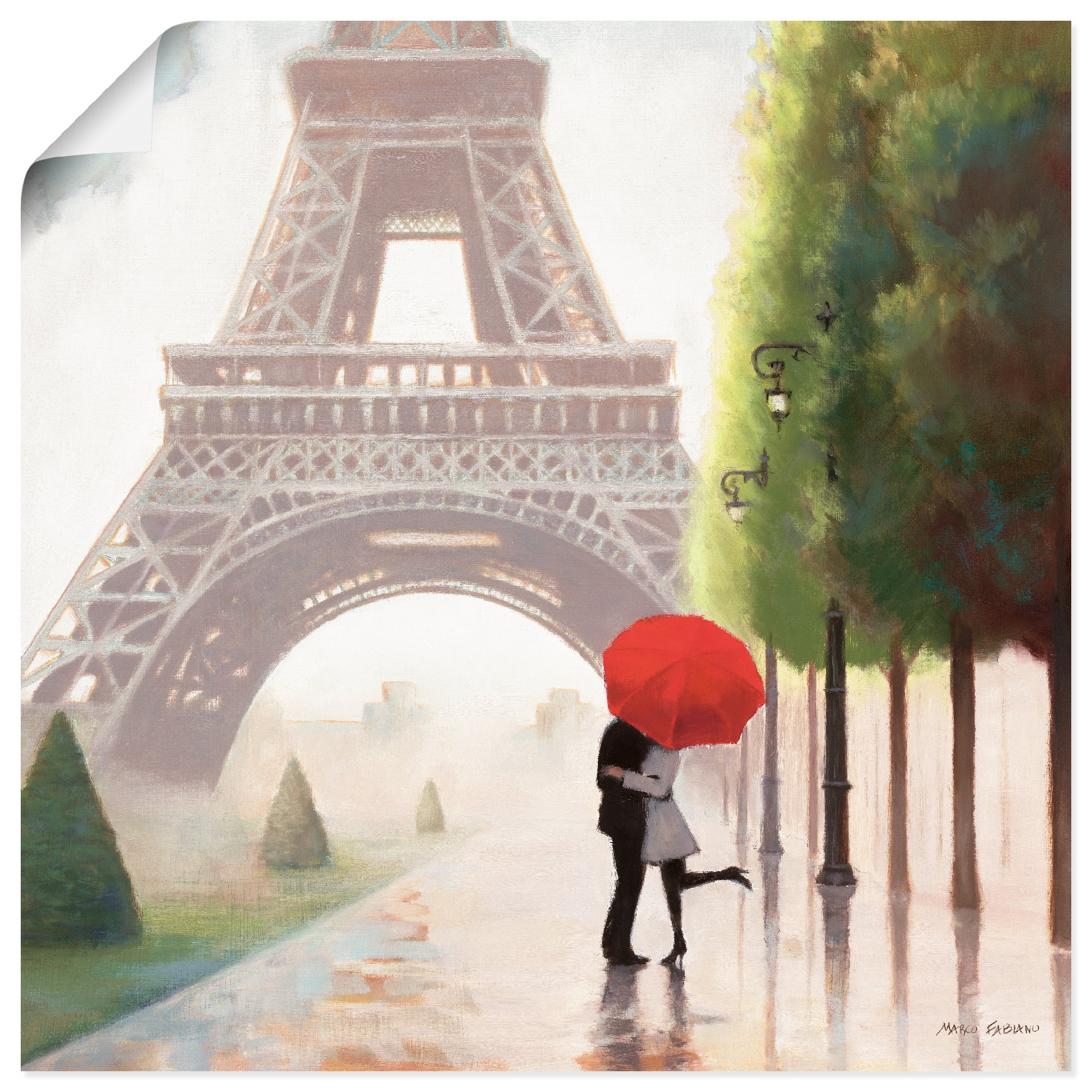 Artland Wandbild "Paris Romanze II", Gebäude, (1 St.), als Leinwandbild, Po günstig online kaufen