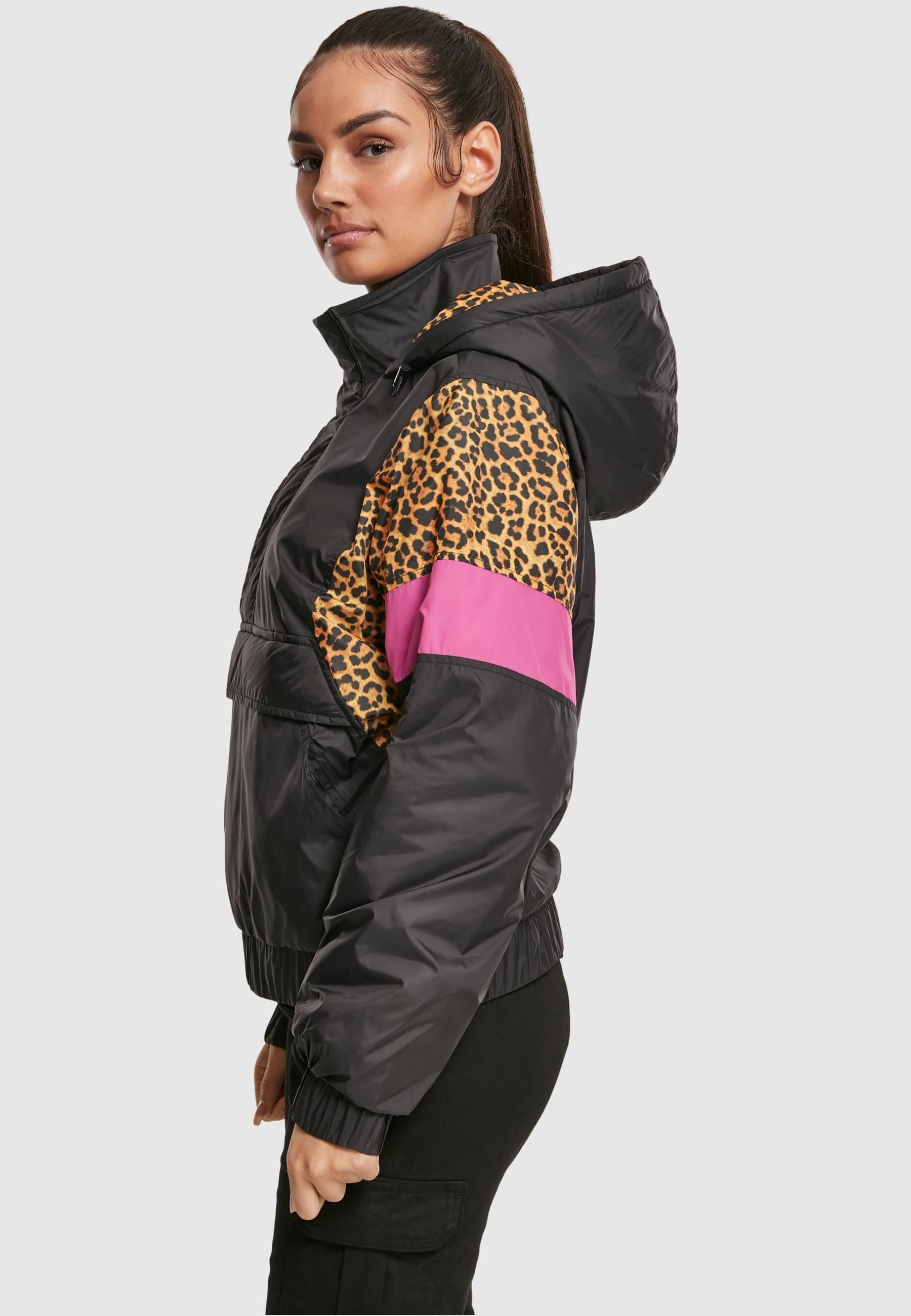 URBAN CLASSICS Allwetterjacke »Urban Classics Damen Ladies AOP Mixed Pull Over Jacket«, (1 St.), mit Kapuze