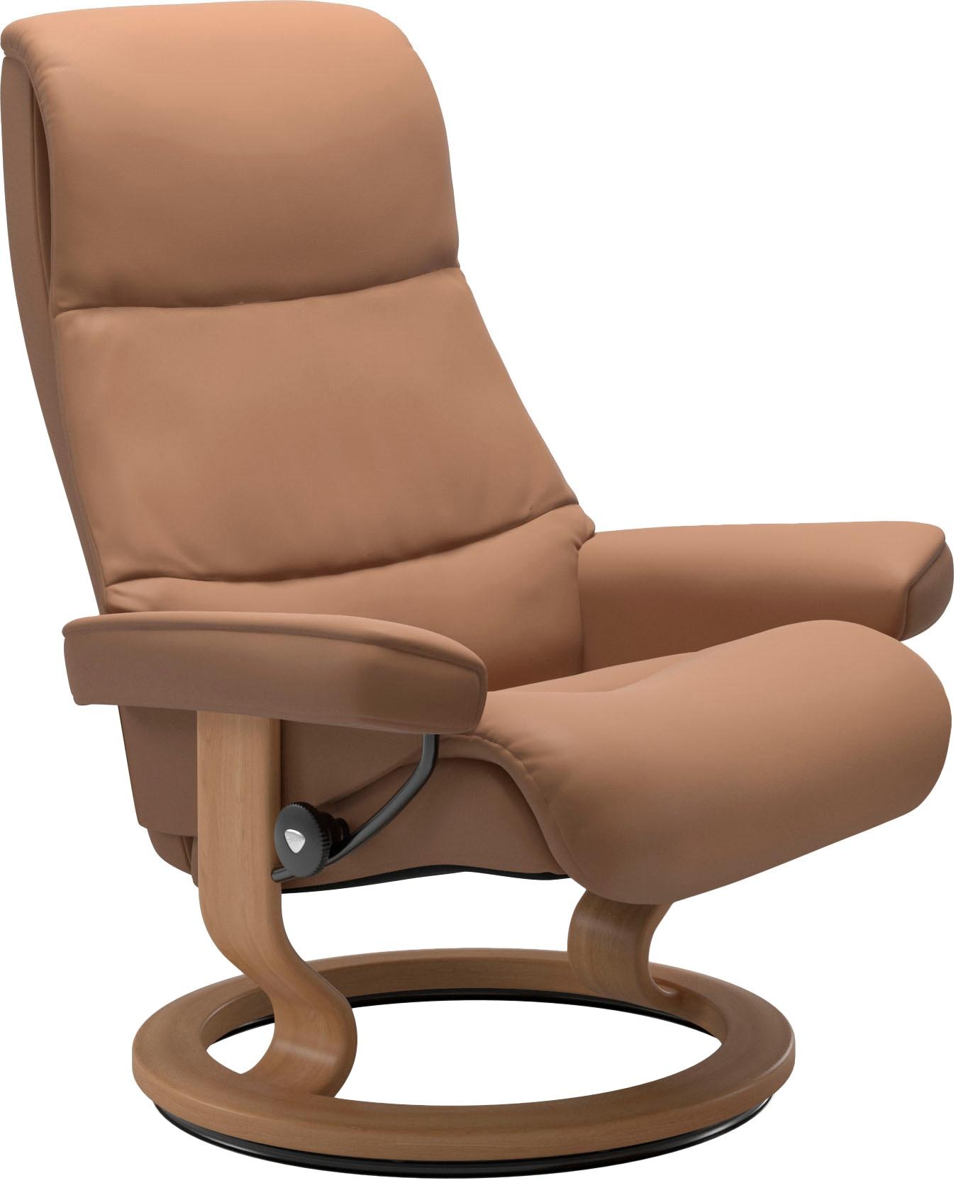 Stressless® Relaxsessel »View«, (Set, Relaxsessel mit Hocker), mit Classic Base, Größe S,Gestell Eiche