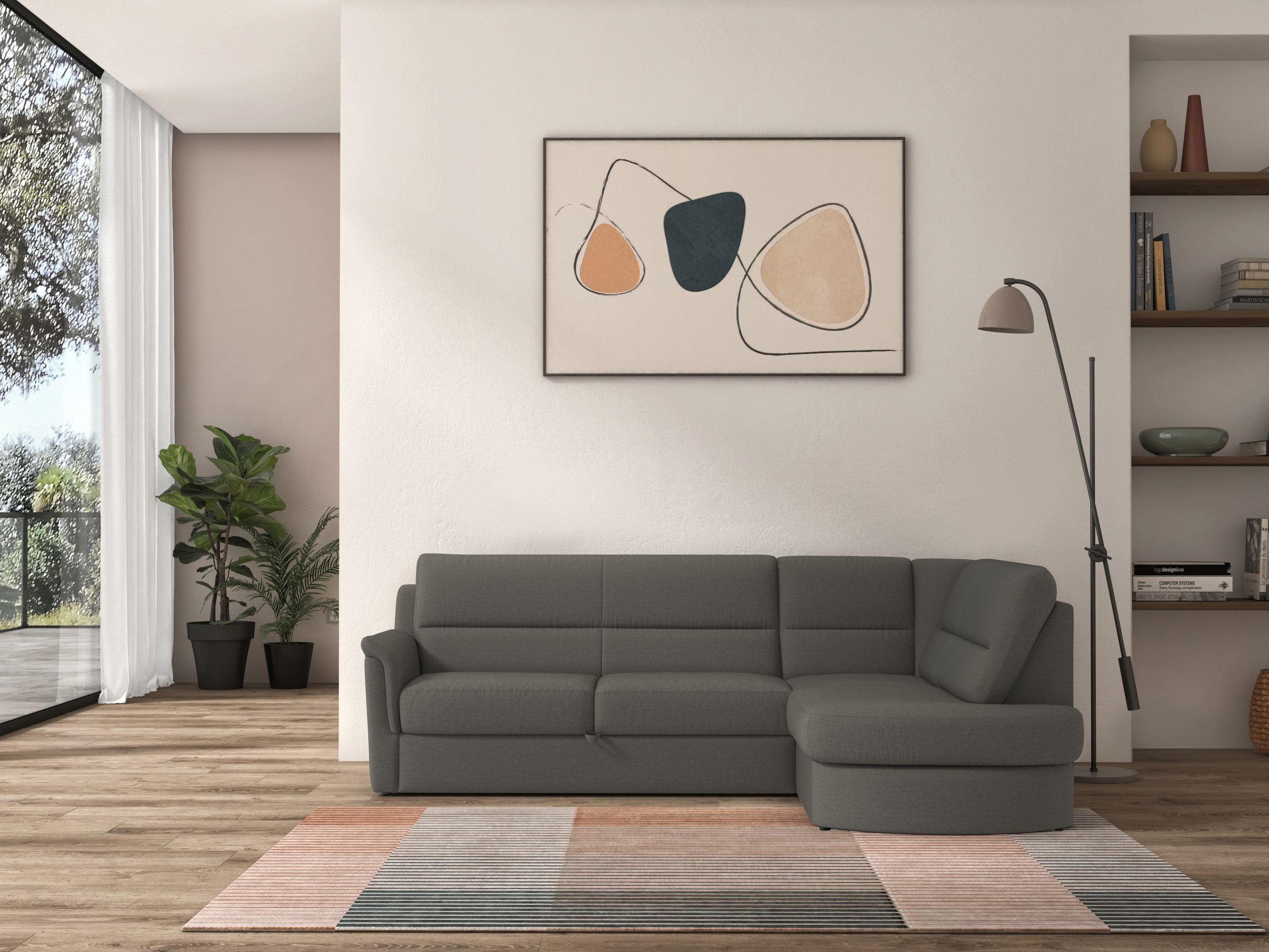 sit&more Ecksofa »Panini L-Form«, wahlweise mit Vorziehsitz und Bettkasten