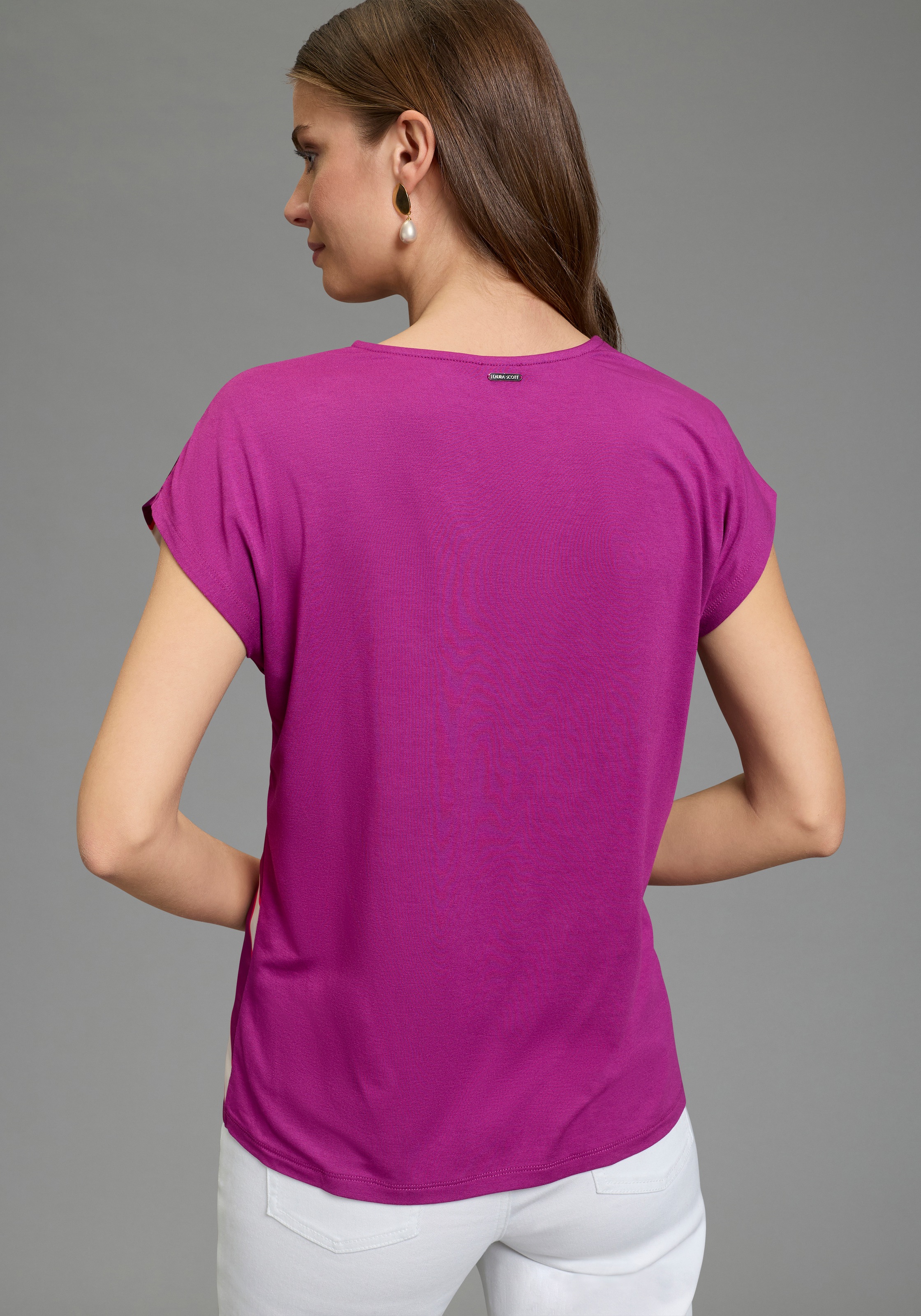 Laura Scott Satinbluse im Materialmix, vorne Satin, hinten weicher Jersey günstig online kaufen