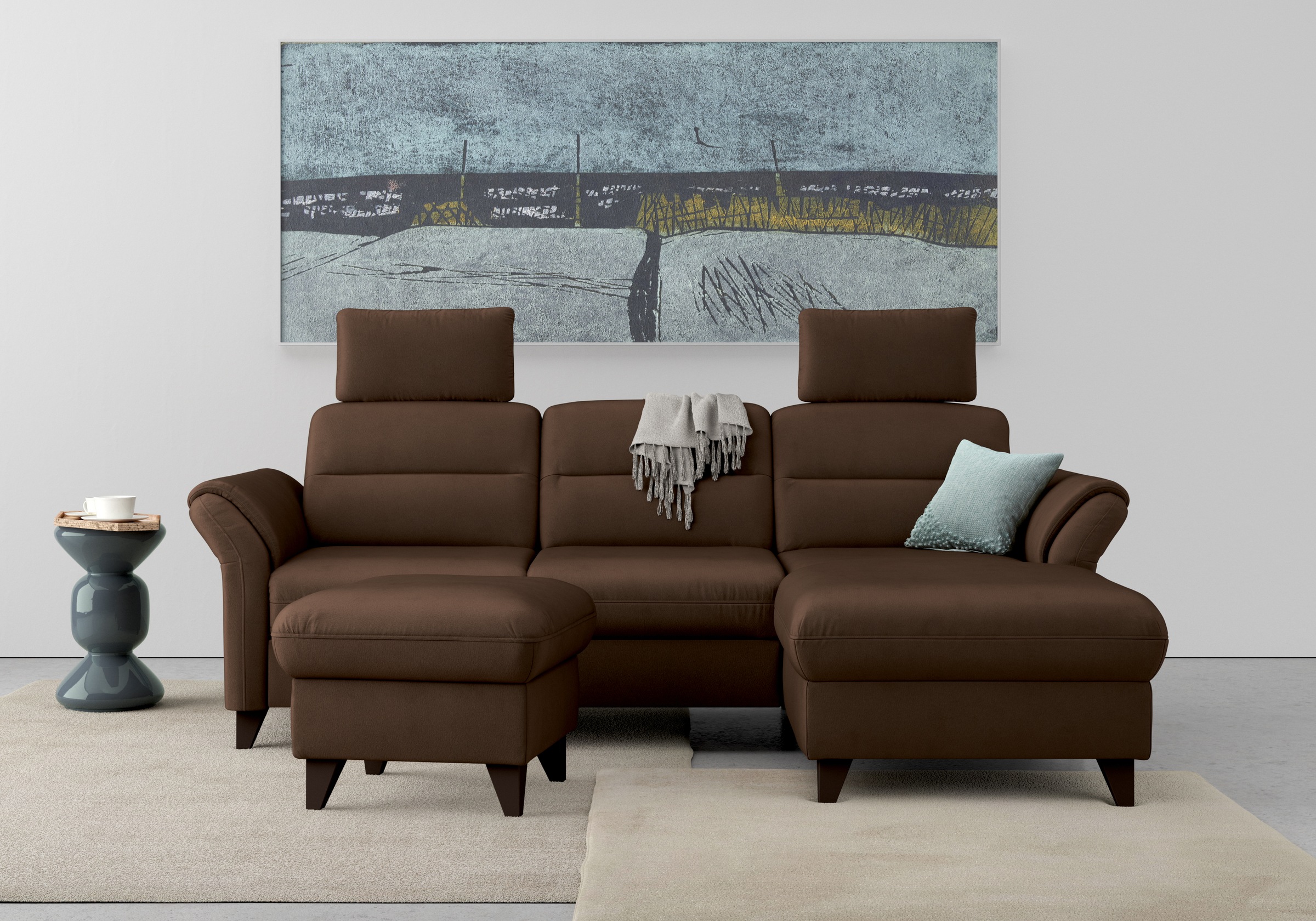 sit&more Ecksofa "Mellum L-Form" Federkern, optional Schlaffunktion, Bettkasten & Armteilfunktion