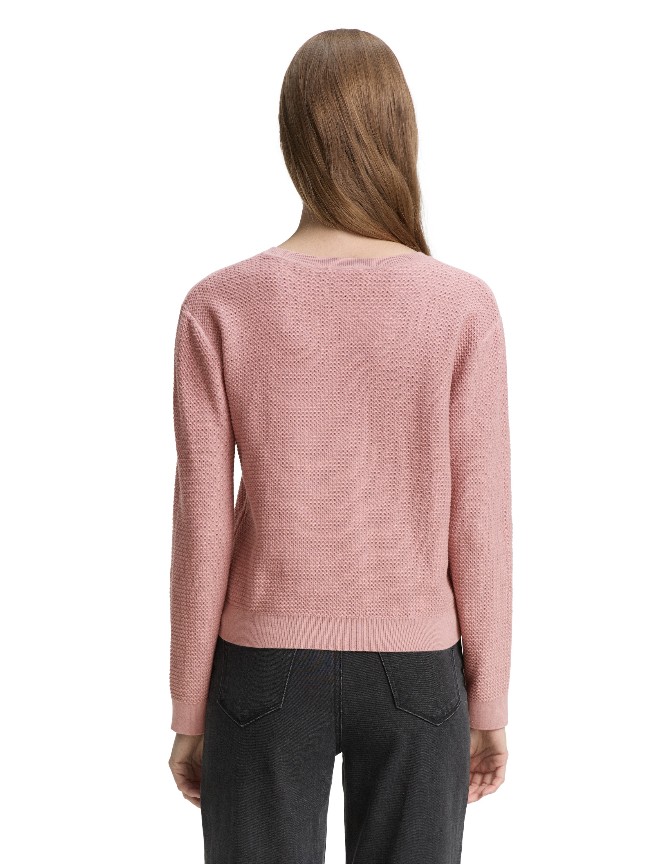 TOM TAILOR Denim Strickpullover, mit Rippbündchen