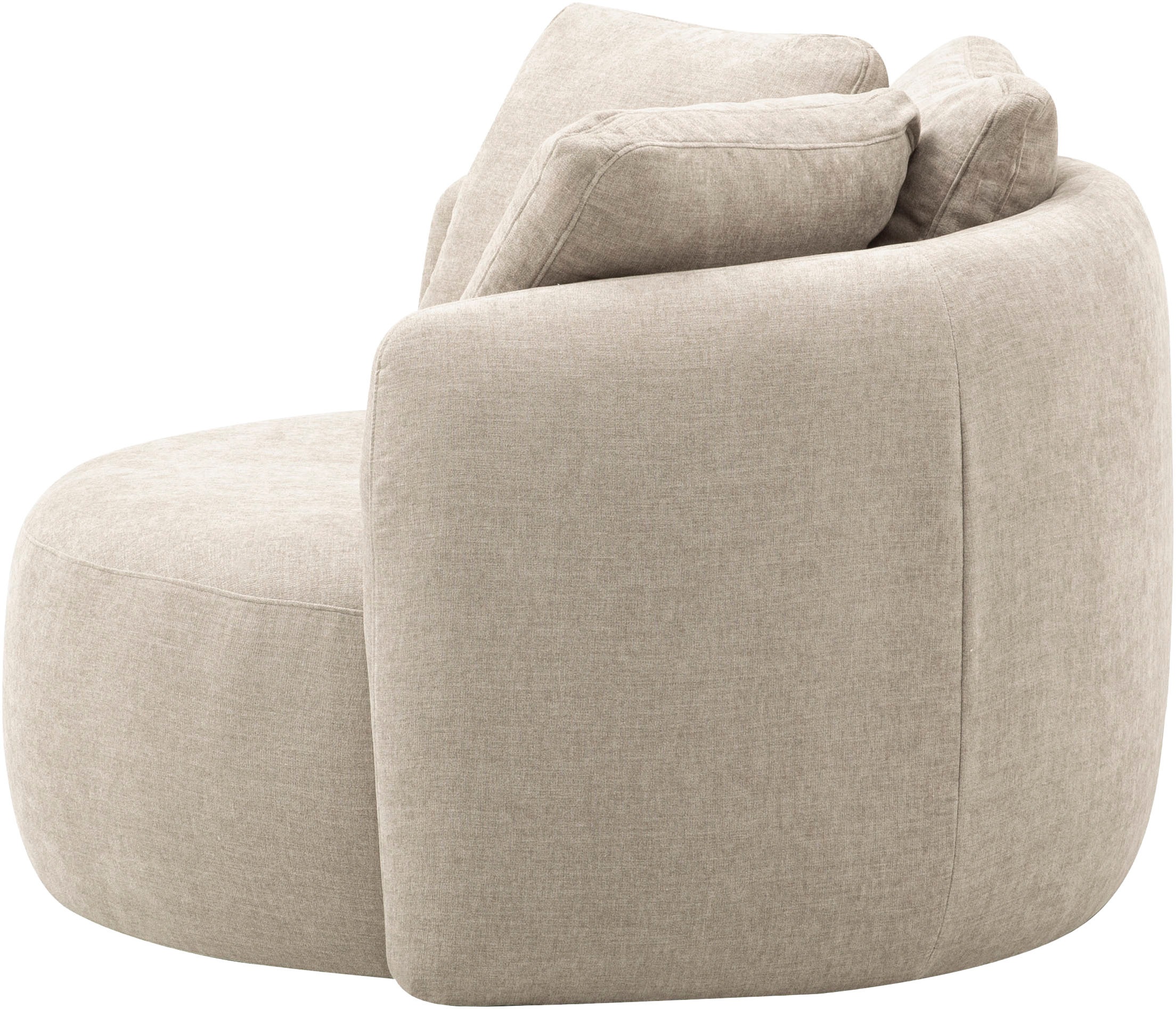 OTTO products Sessel »Kaarl, moderner Rundsessel, Loungesessel, Loveseat« Webstoff, in fünf Farben, inkl. Rückenkissen, zeitloses Design