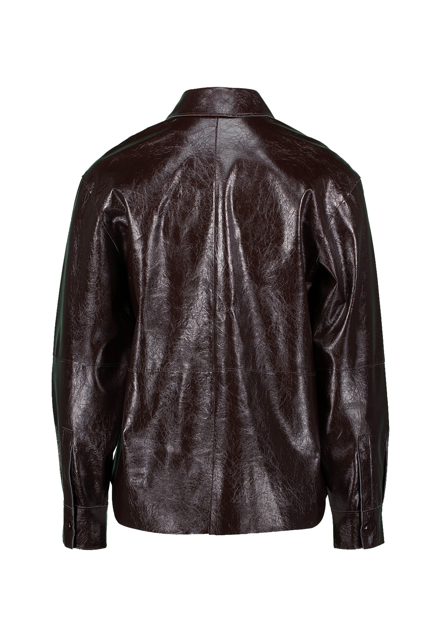 Zero Hemdbluse »zero Damen Hemdbluse im Lederlook Knopfleiste«