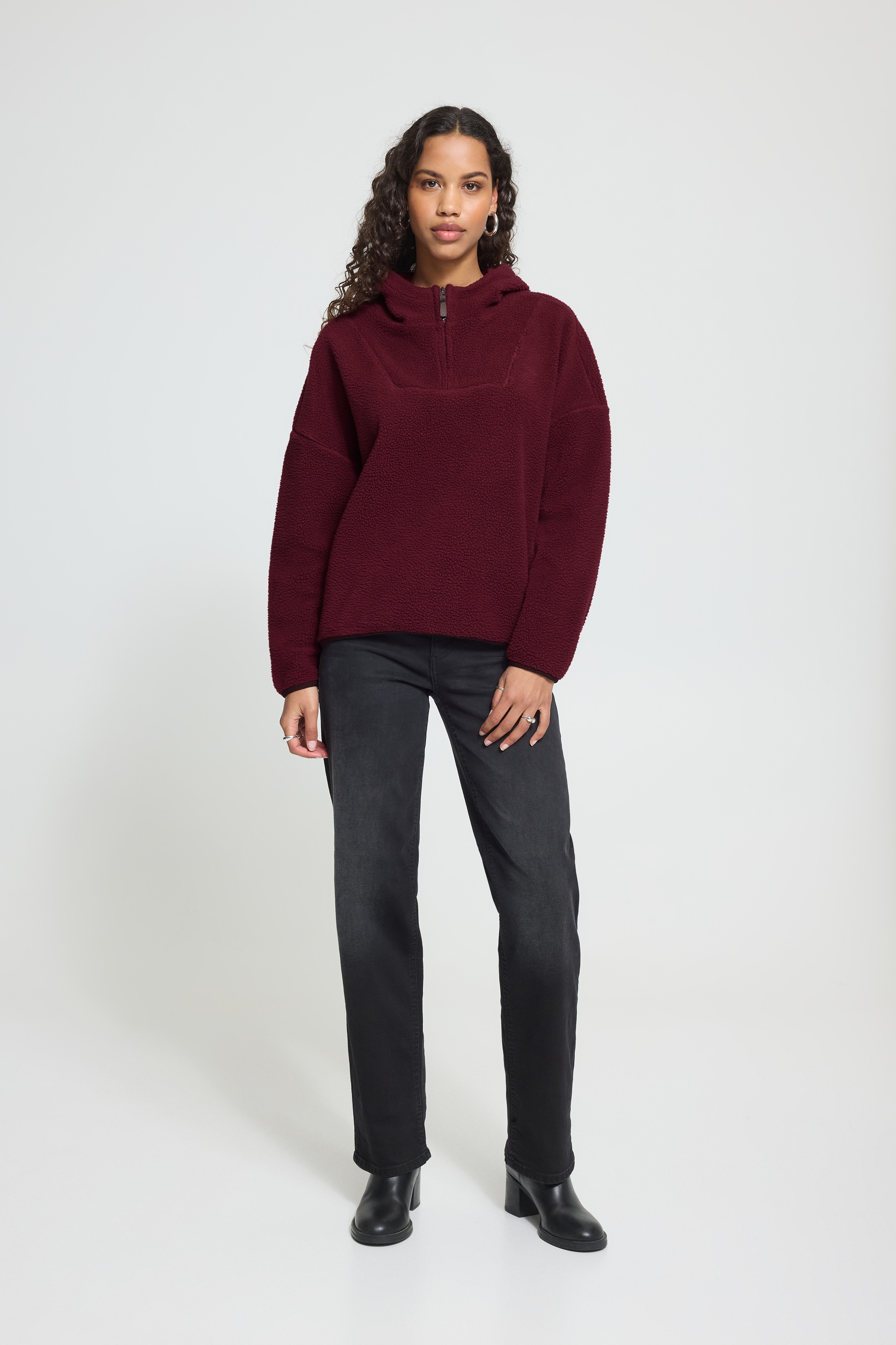 Ichi Kapuzensweatshirt »Damen Sweat-Cardigan mit Kapuze IHMONSI«
