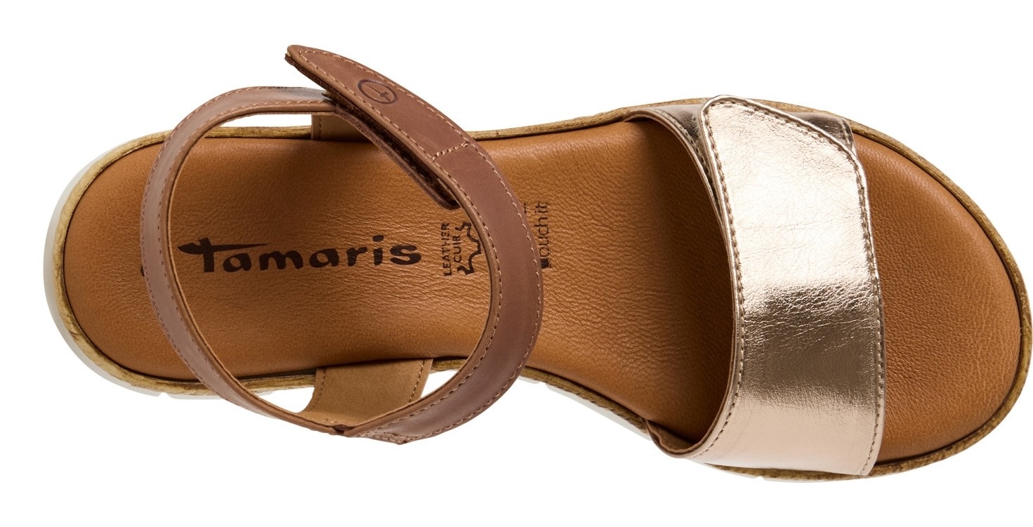 Tamaris Keilsandalette, Riemchensandale, Sommerschuh mit verstellbaren Klettverschlüssen