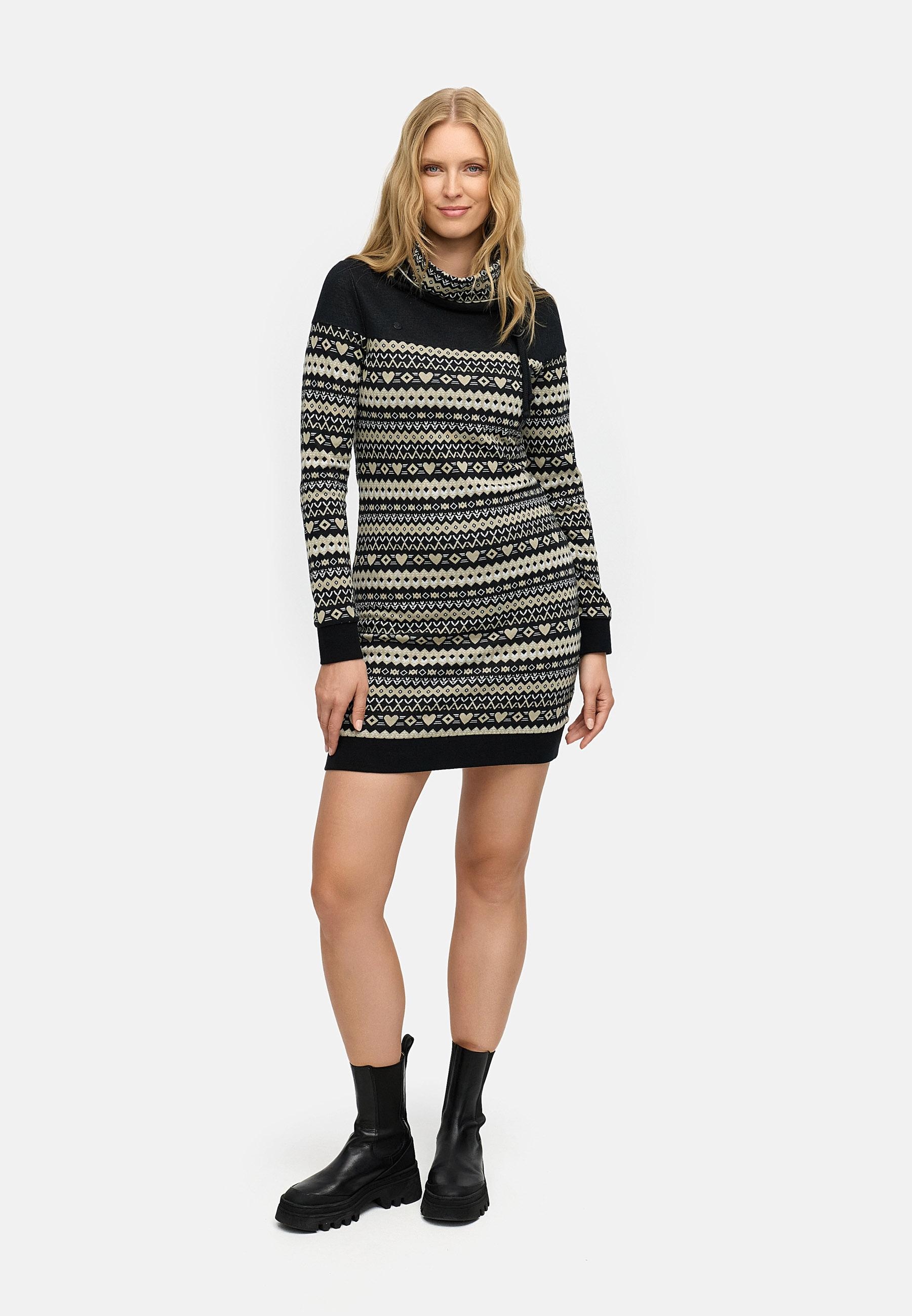 Ragwear Sweatkleid »Chlloe Jacquard YOUMODO«, stylisches Langarmkleid mit verspieltem Print