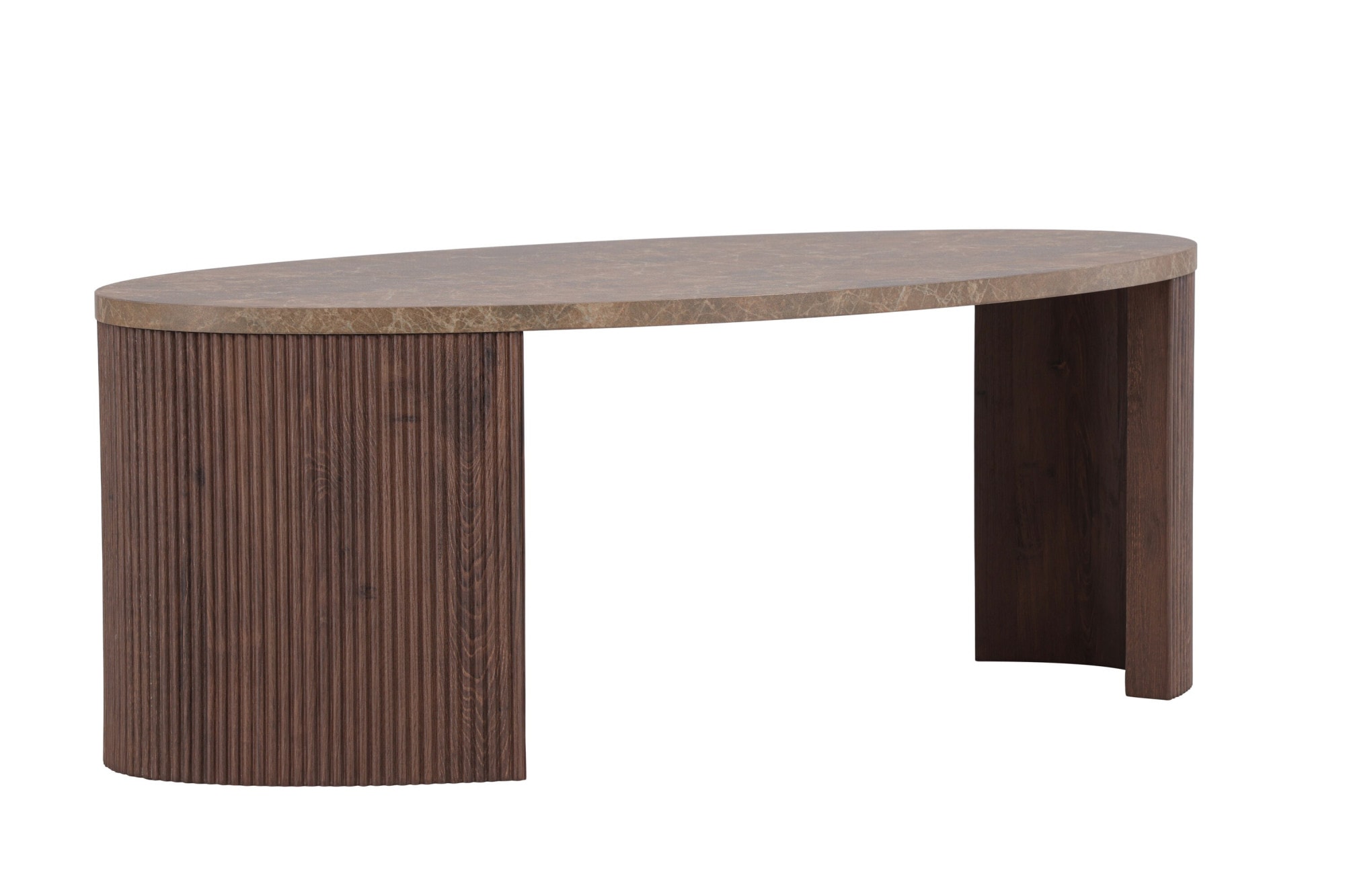 Venture Home Couchtisch »Bristol, ovaler Couchtisch 120 × 60 cm in Mocca mit grauer Steinoptik« Sofatisch, MDF, 3D-Papier, oval, kontrastreich, raffiniert