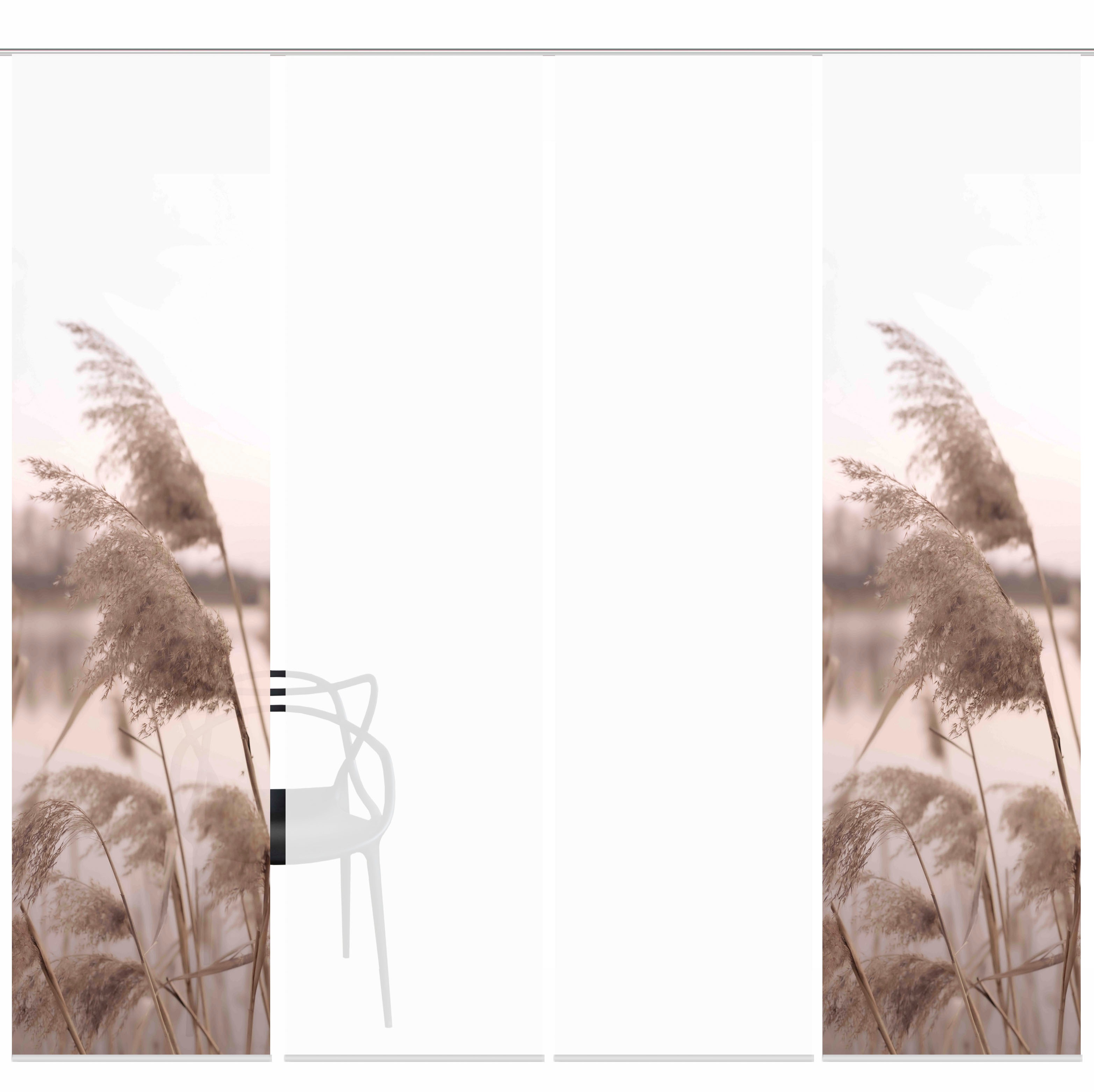 Thumbnail - HOME WOHNIDEEN Schiebegardine "TRAWY" Paneelwagen 4 Stk. tlg. Schiebevorhang Digi 4er Set TRAWY