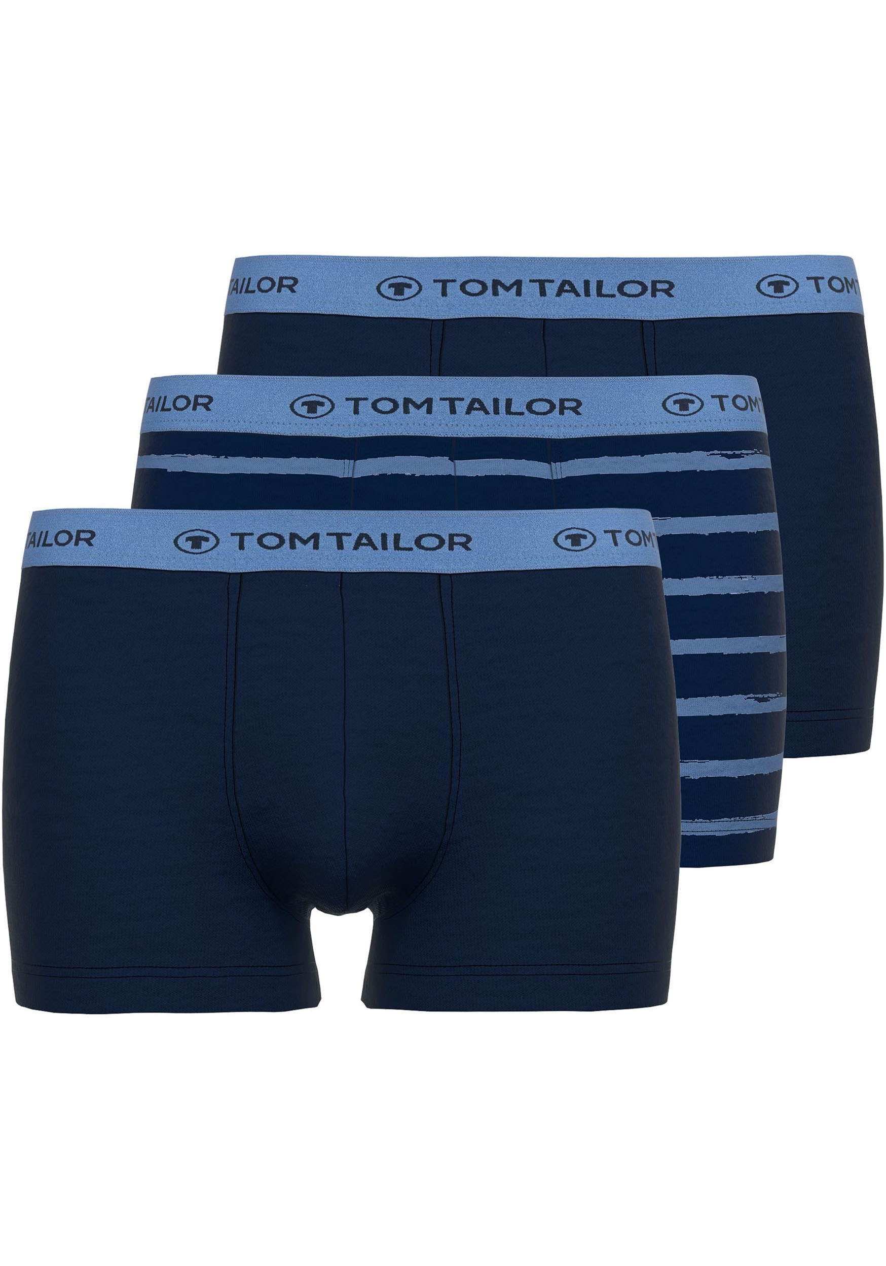 TOM TAILOR Boxershorts, (3er Pack), mit Logobund