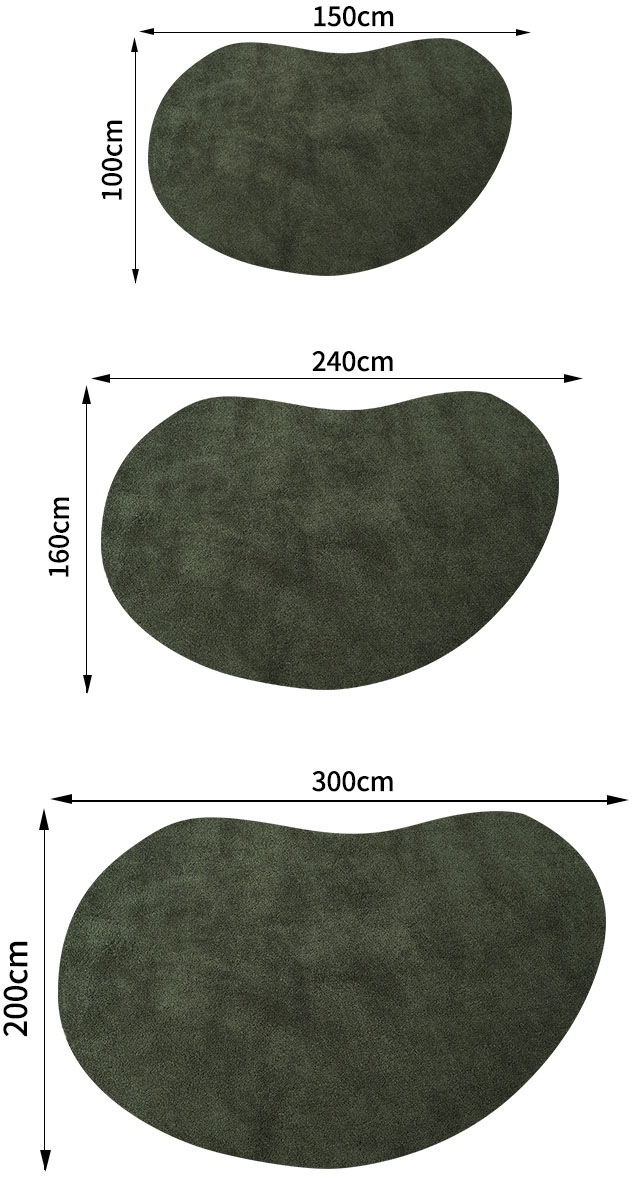 LeGer Home by Lena Gercke Hochflor-Teppich »Halrum, einfarbig, besondere Form, modern«, U-förmig, 25 mm Höhe, organische Form, bean shape, kuschelig, Wohnzimmer, Schlafzimmer