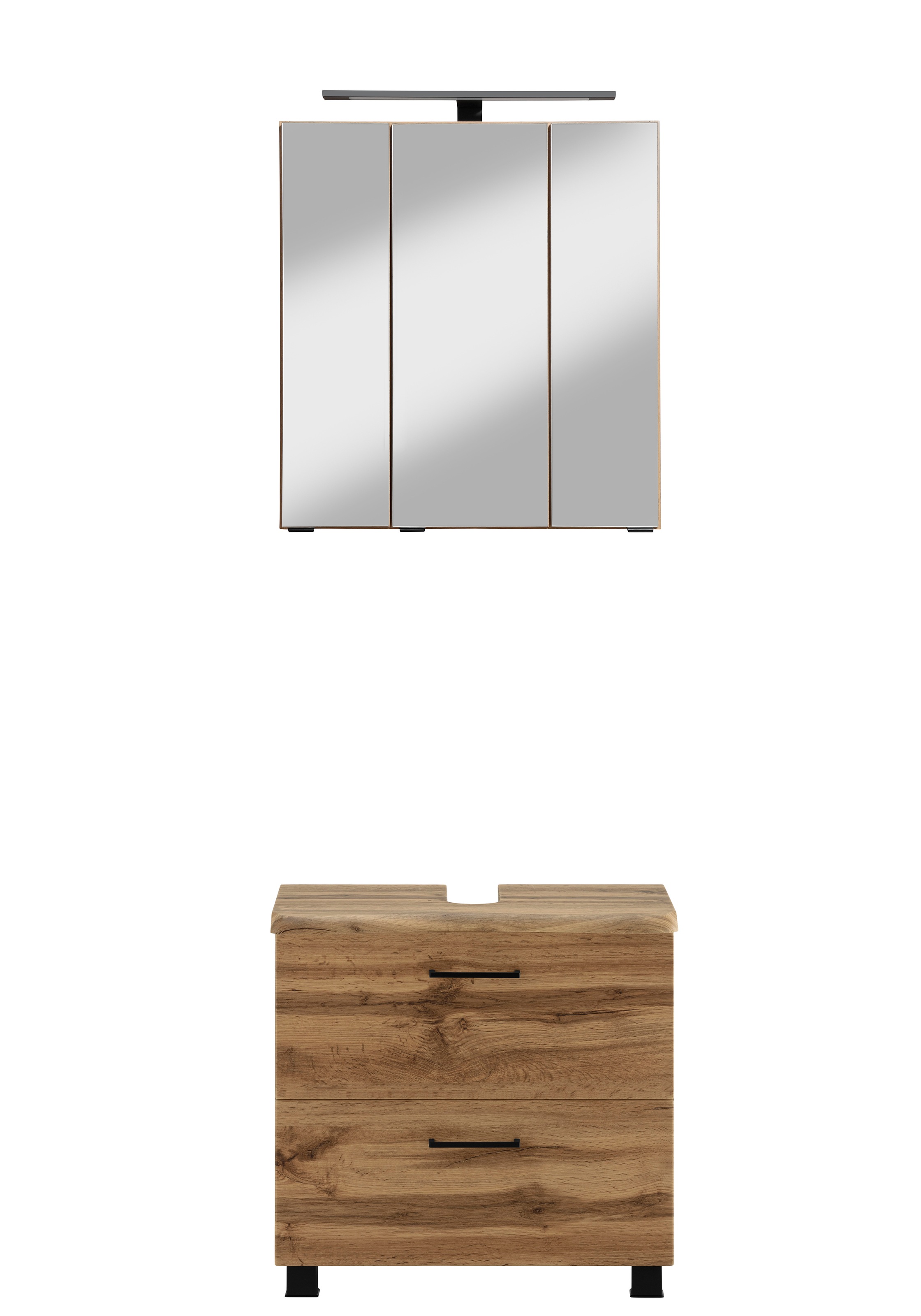 welltime ""Trento", Badezimmer-Set, Waschbeckenunterschrank, Spiegelschrank" 2 Stk. tlg.