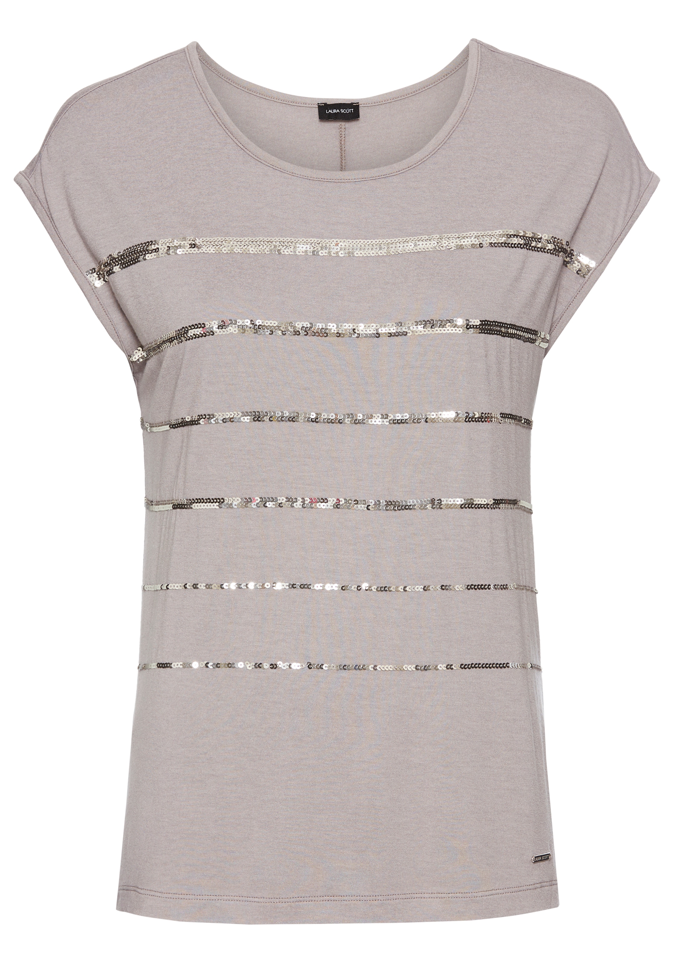 Laura Scott T-Shirt, ärmellos, hüftlang, mit glitzernden Pailletten