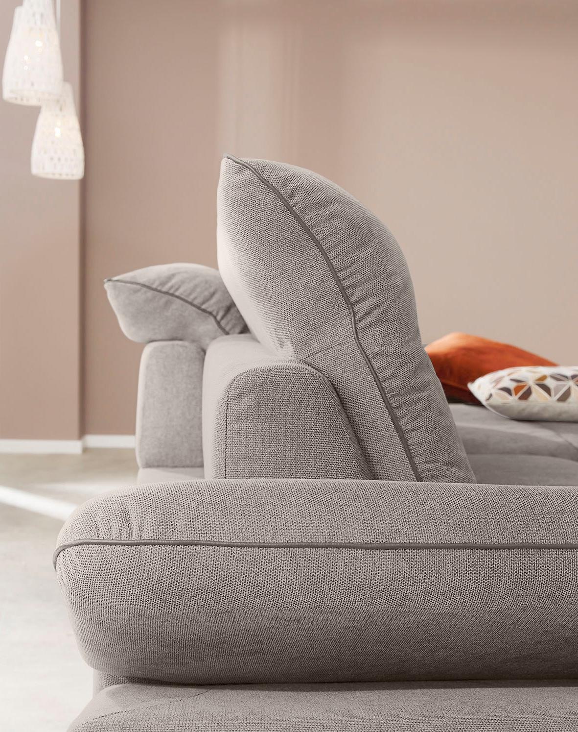 W.SCHILLIG Ecksofa »enjoy&MORE, Designsofa, elegant und bequem, L-Form«, Sitztiefenverstellung, Füße bronze pulverbeschichtet, Breite 294 cm