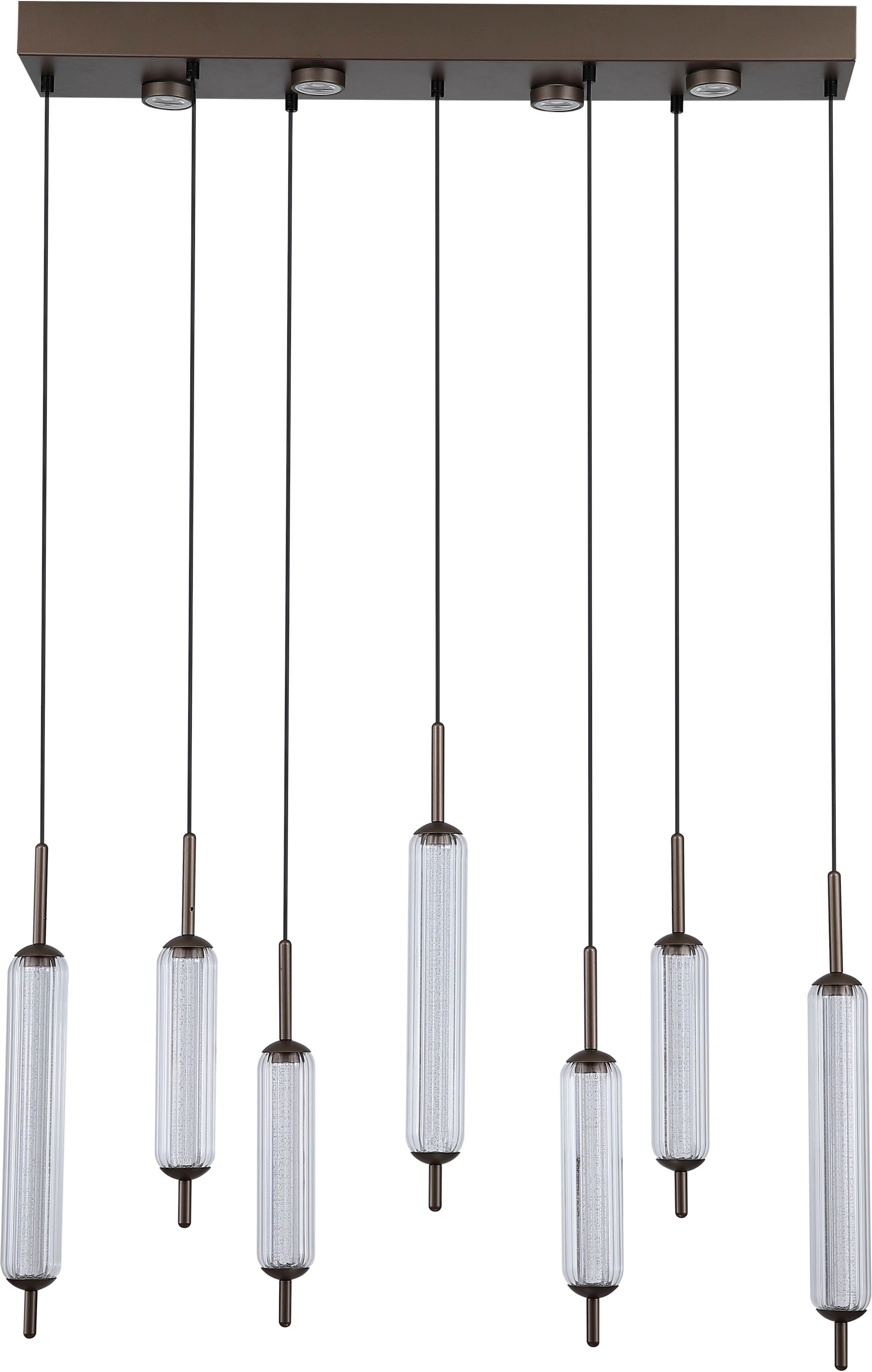 Searchlight LED Pendelleuchte »Cattail 7Lt LED-Pendelleuchte aus Latte-Metall mit klarem Glas« LED-Modul 1 Stk.