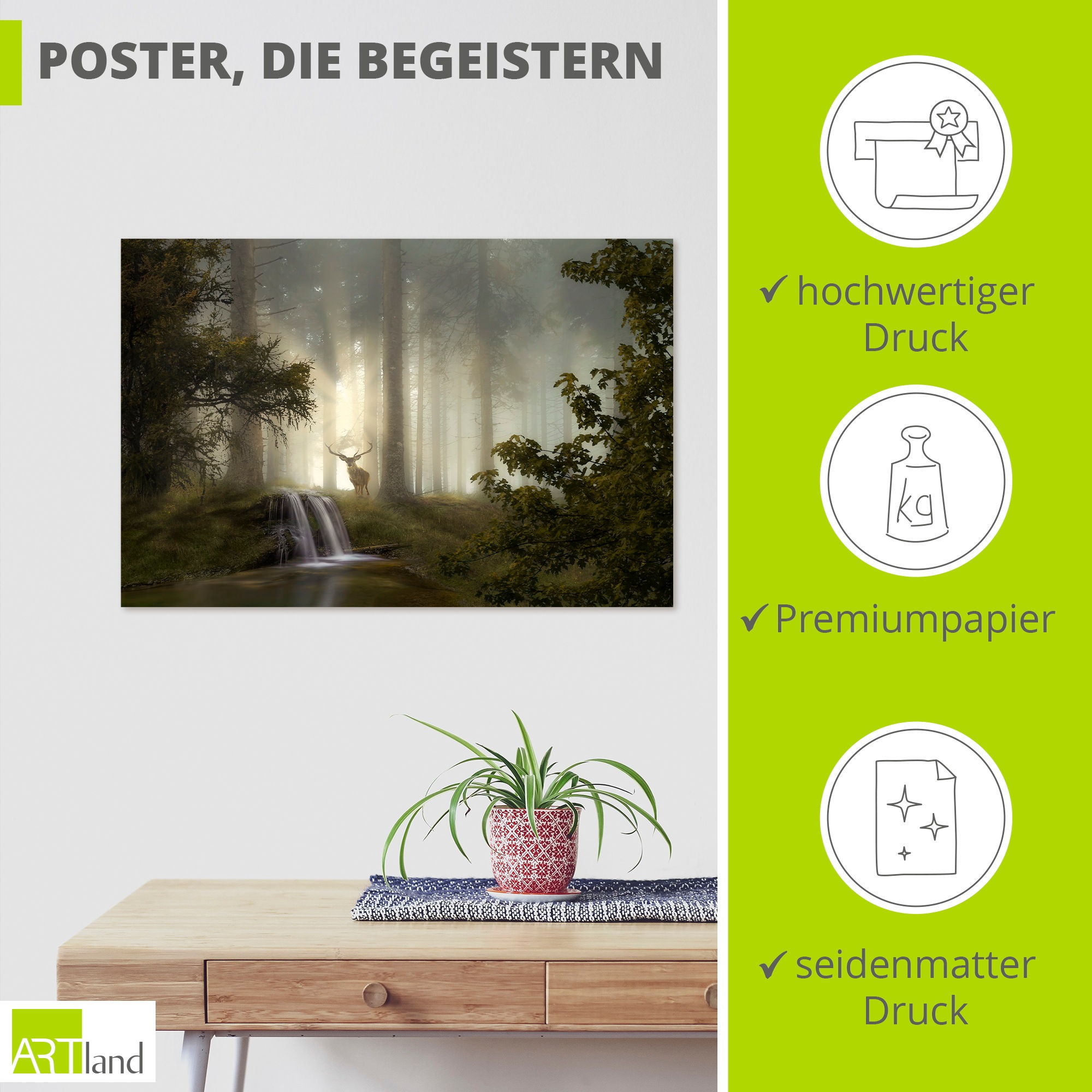Artland Wandbild »Waldgeheimnisse« 1 Stk. tlg. als Alubild, Leinwandbild, Poster, Wandaufkleber in verschied. Größen