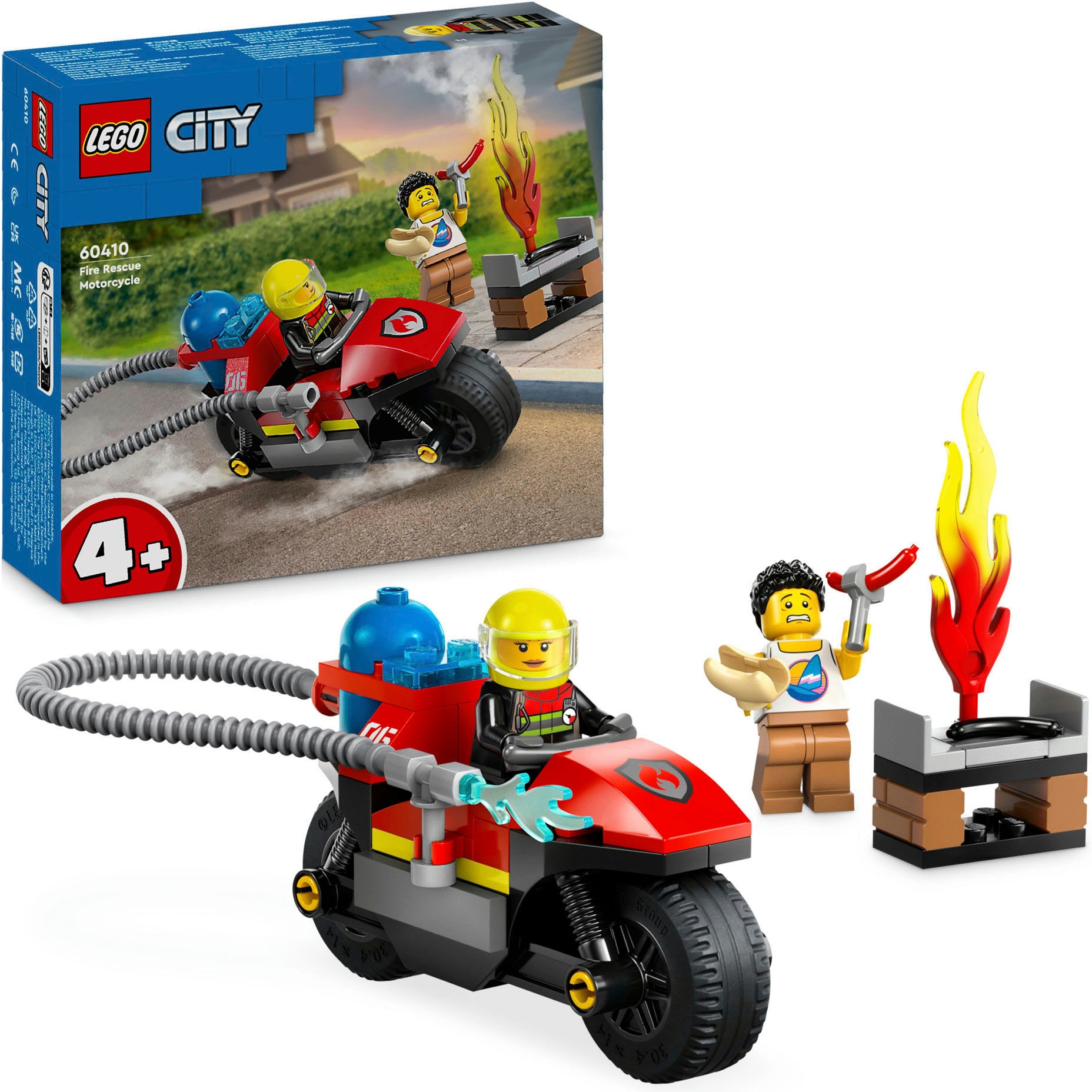 Konstruktionsspielsteine »Feuerwehrmotorrad (60410), LEGO City«, (57 St.), Made in Europe