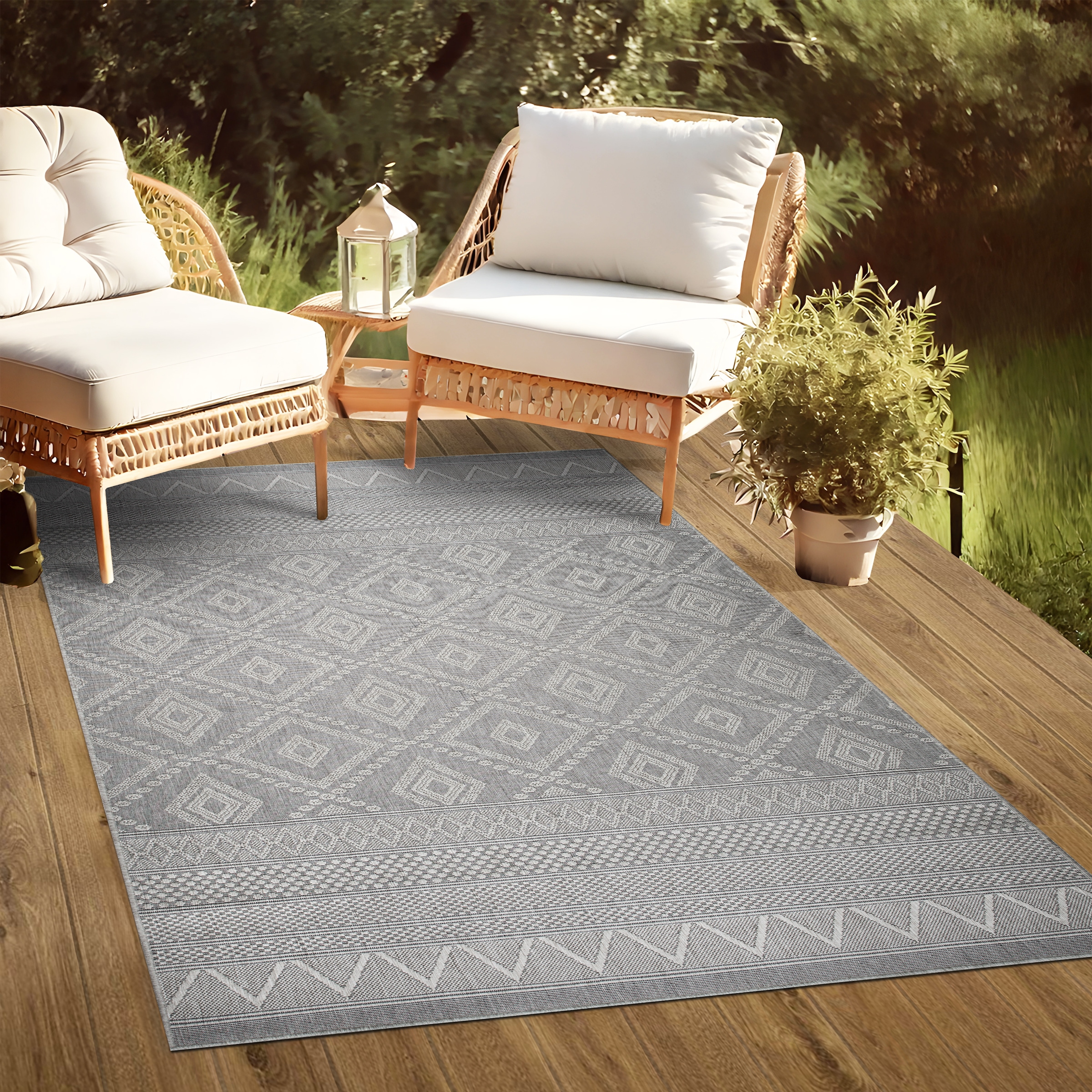 my home Teppich »Toronto auch als Läufer erhältlich«, rechteckig, 3 mm Höhe, In- und Outdoor geeignet, Sisal-Optik, Wetterfest & UV-beständig, Boho