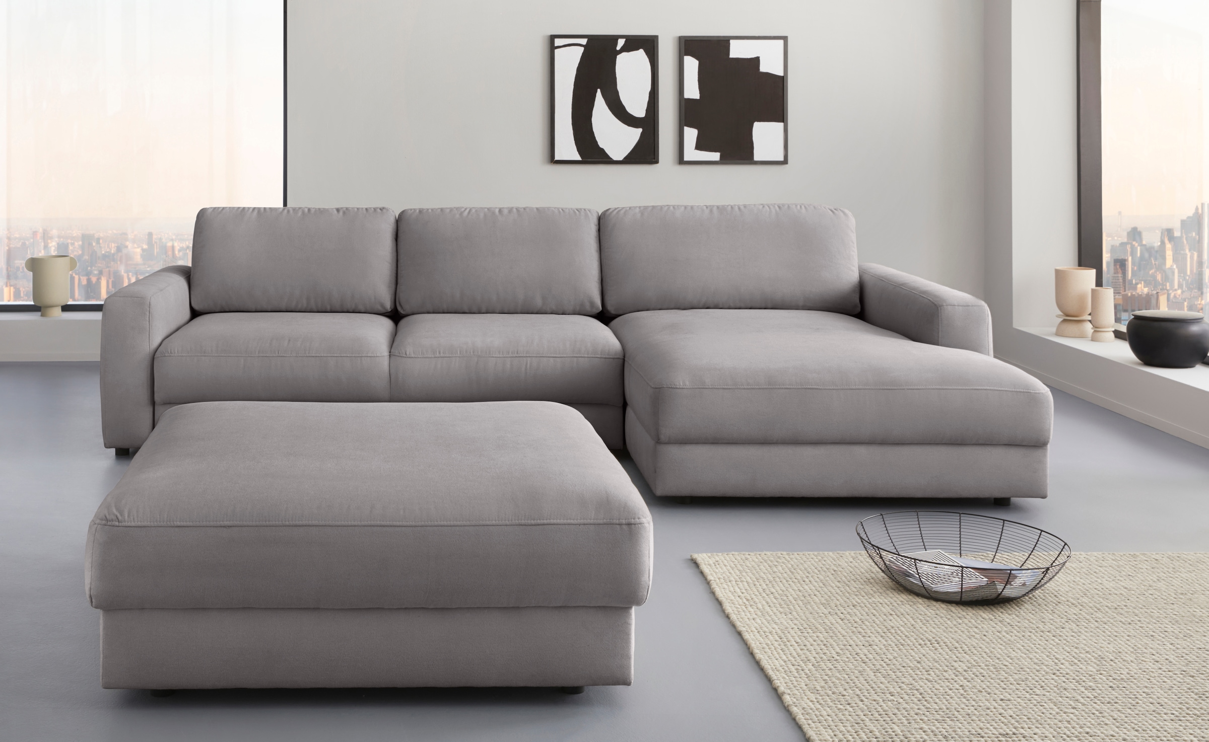Places of Style Ecksofa »Bloomfield, bequem und elegant, OTTOs Choice, L-Form«, wahlweise mit Bettfunktion und Bettkasten