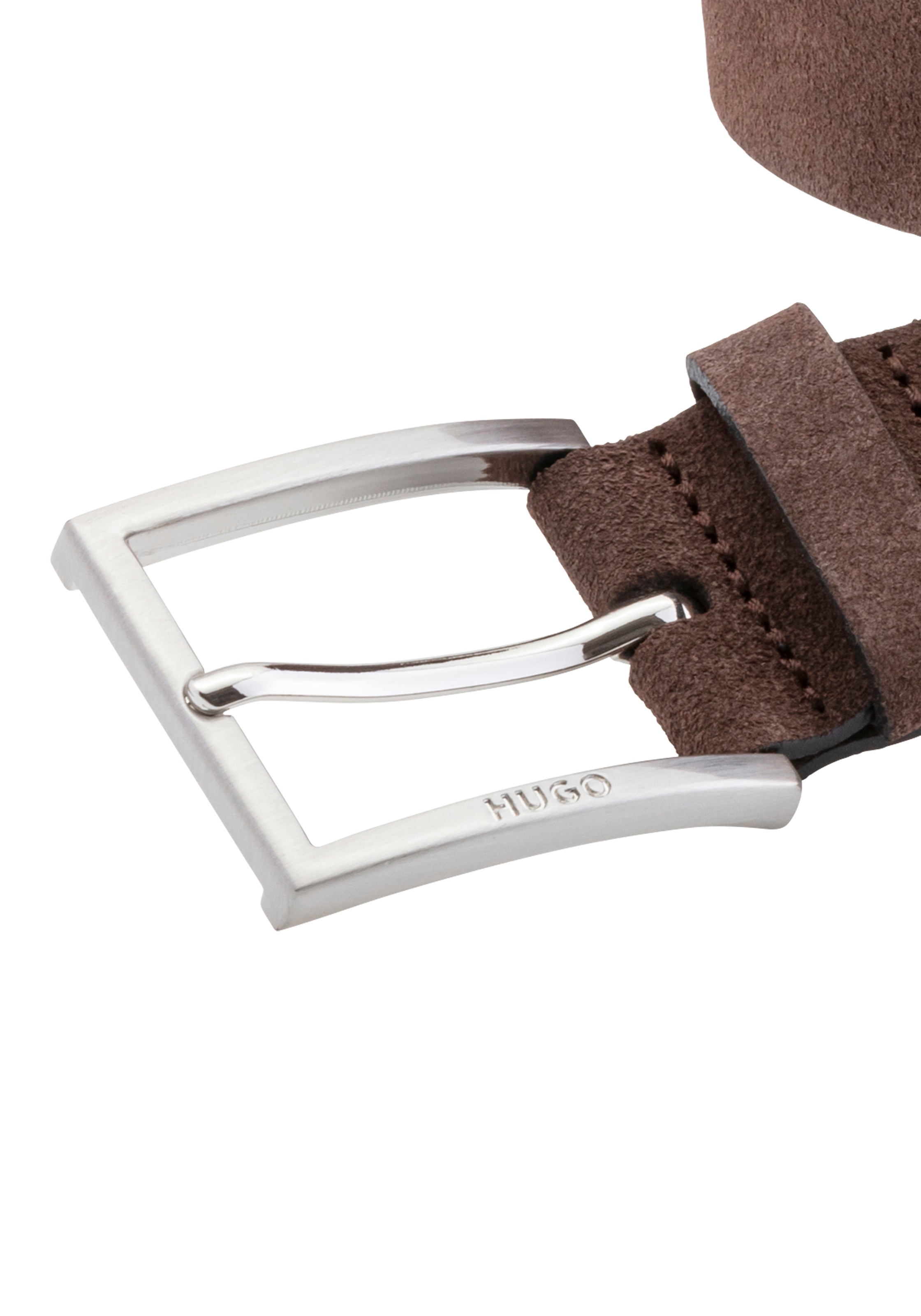 HUGO "Mirto Sz35" aus Veloursleder mit Logo-Gravur auf der Dornschließe günstig online kaufen