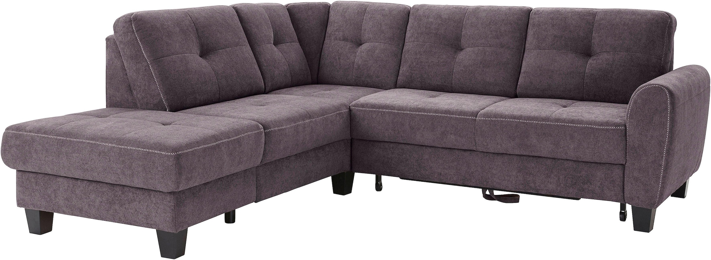 sit&more Ecksofa »Varese L-Form«, mit Federkern, wahlweise mit Bettfunktion und Stauraum