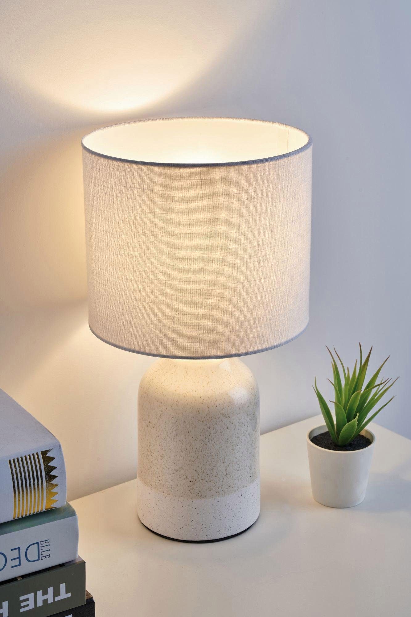 Pauleen Tischleuchte »Sandy Glow max. 20W 230V Stoffschirm Keramik«, 1 flammig, Leuchtmittel E14 | ohne Leuchtmittel, Stoffschirm, Keramik, E14 - Lieferumfang ohne Leuchtmittel