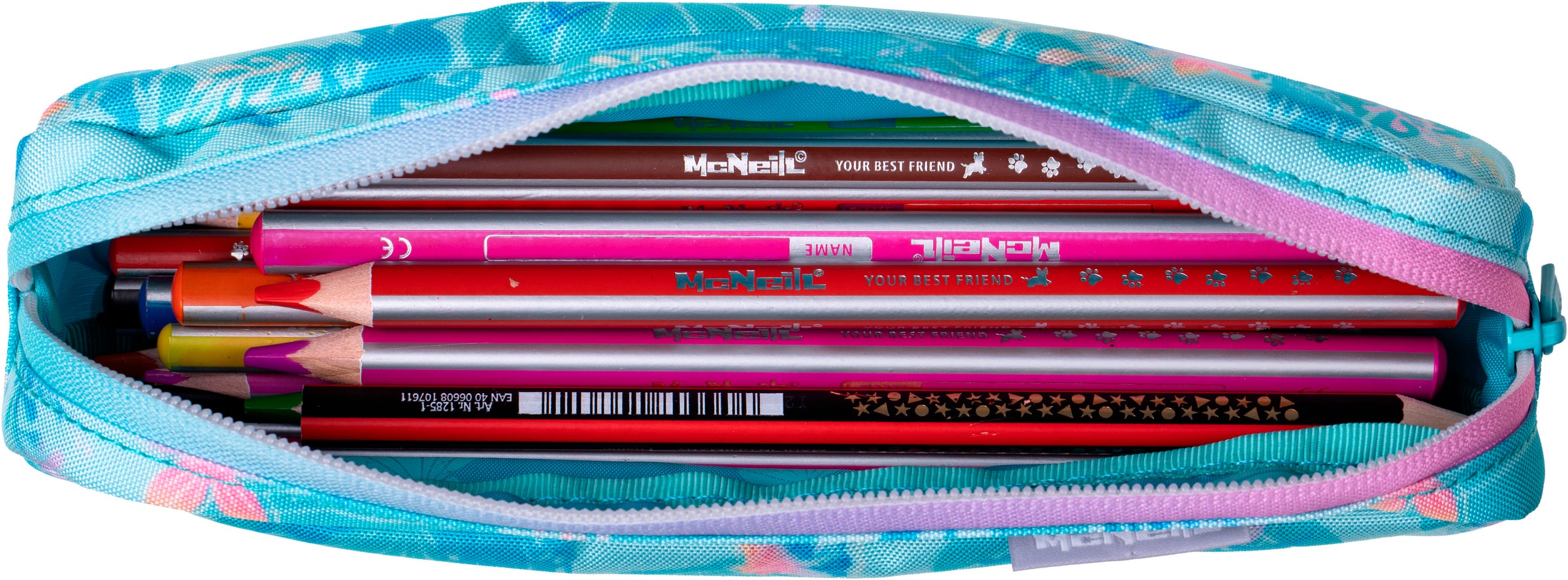 McNeill Schulranzen »Perfecto, Arielle«, reflektierende Streifen auf den Schultergurten-retroreflektierende Flächen, inkl. Federmäppchen, Turnbeutel, Schlamperrolle & Motivmagnet