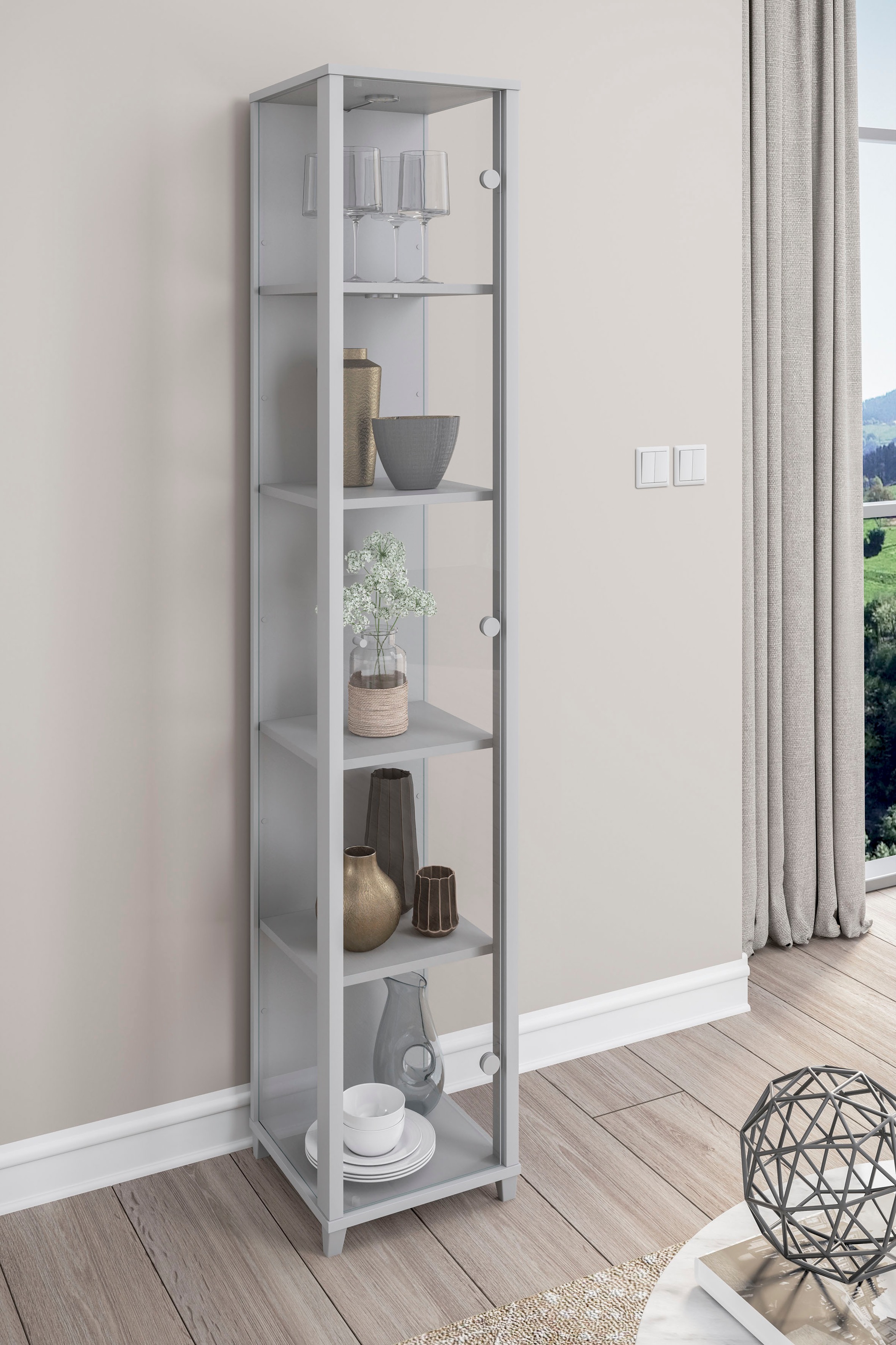 fif möbel Vitrine "OPTIMA" Standvitrine, Vitrinenschrank, Glasvitrine, Samm günstig online kaufen