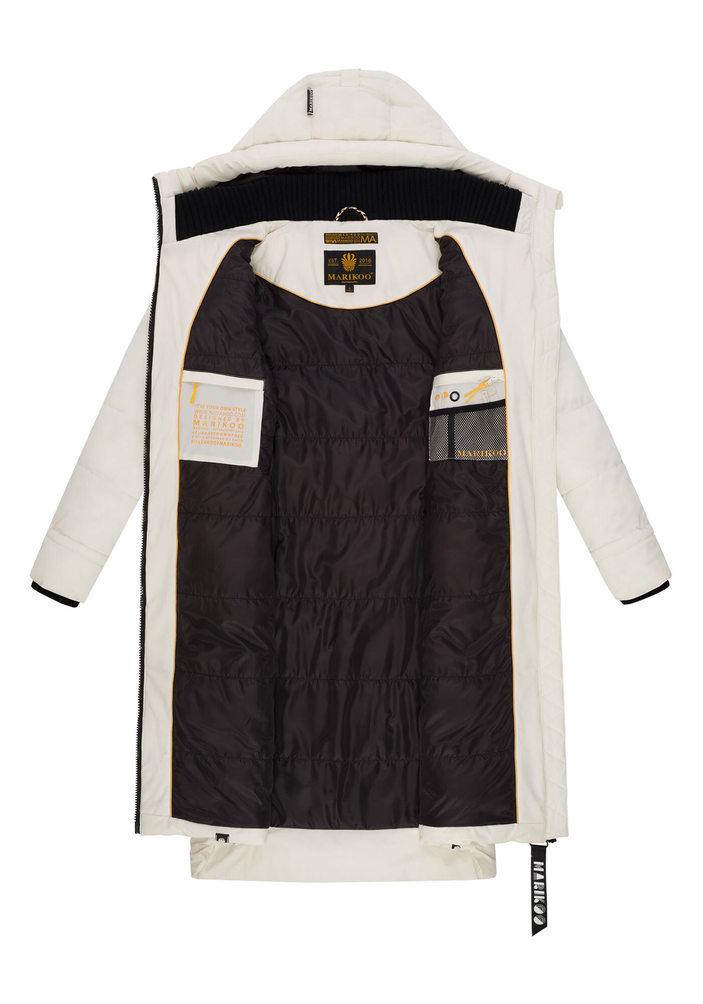 Marikoo Winterjacke »Benikoo«, langer Winter Mantel gesteppt